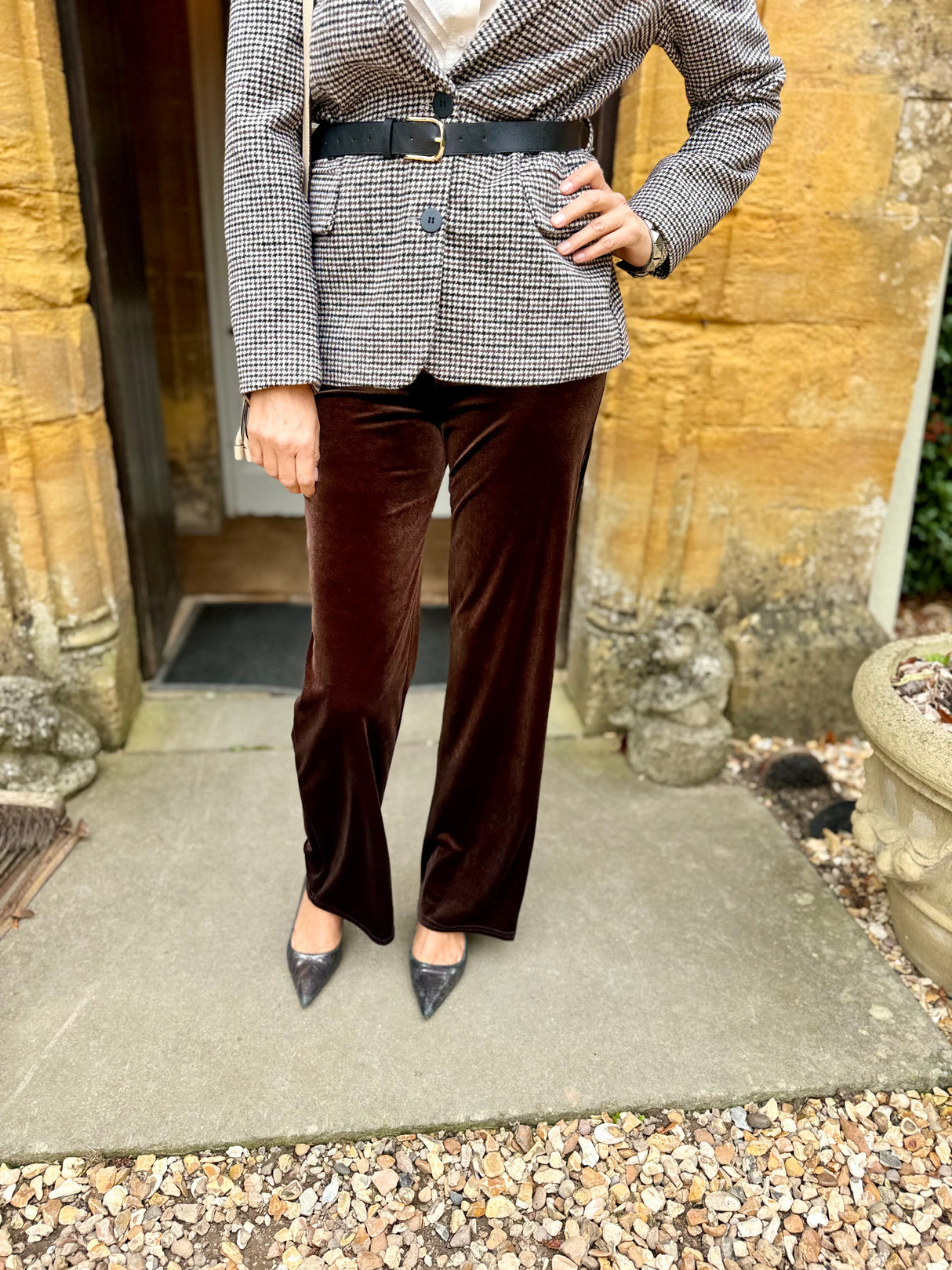 Jessica Velvet Pant - Chocolate