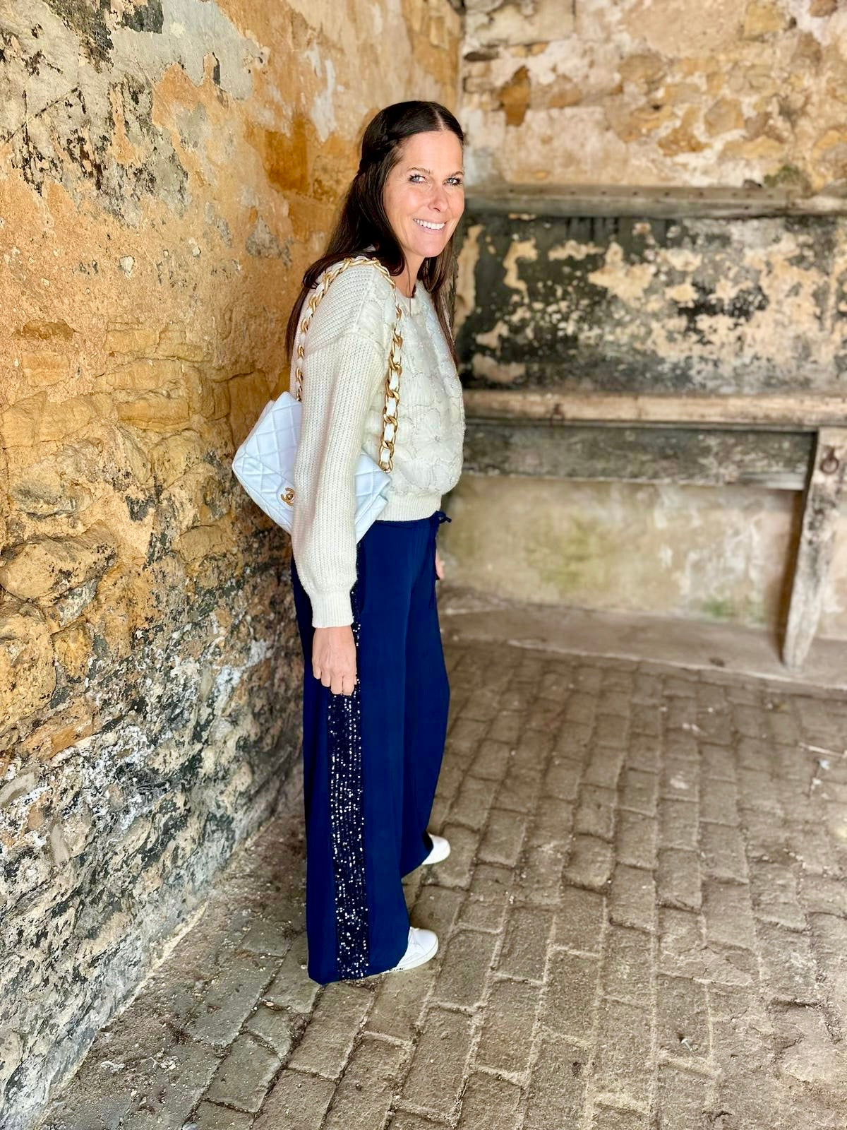 Tempest Pant - Navy With Navy Sequin
