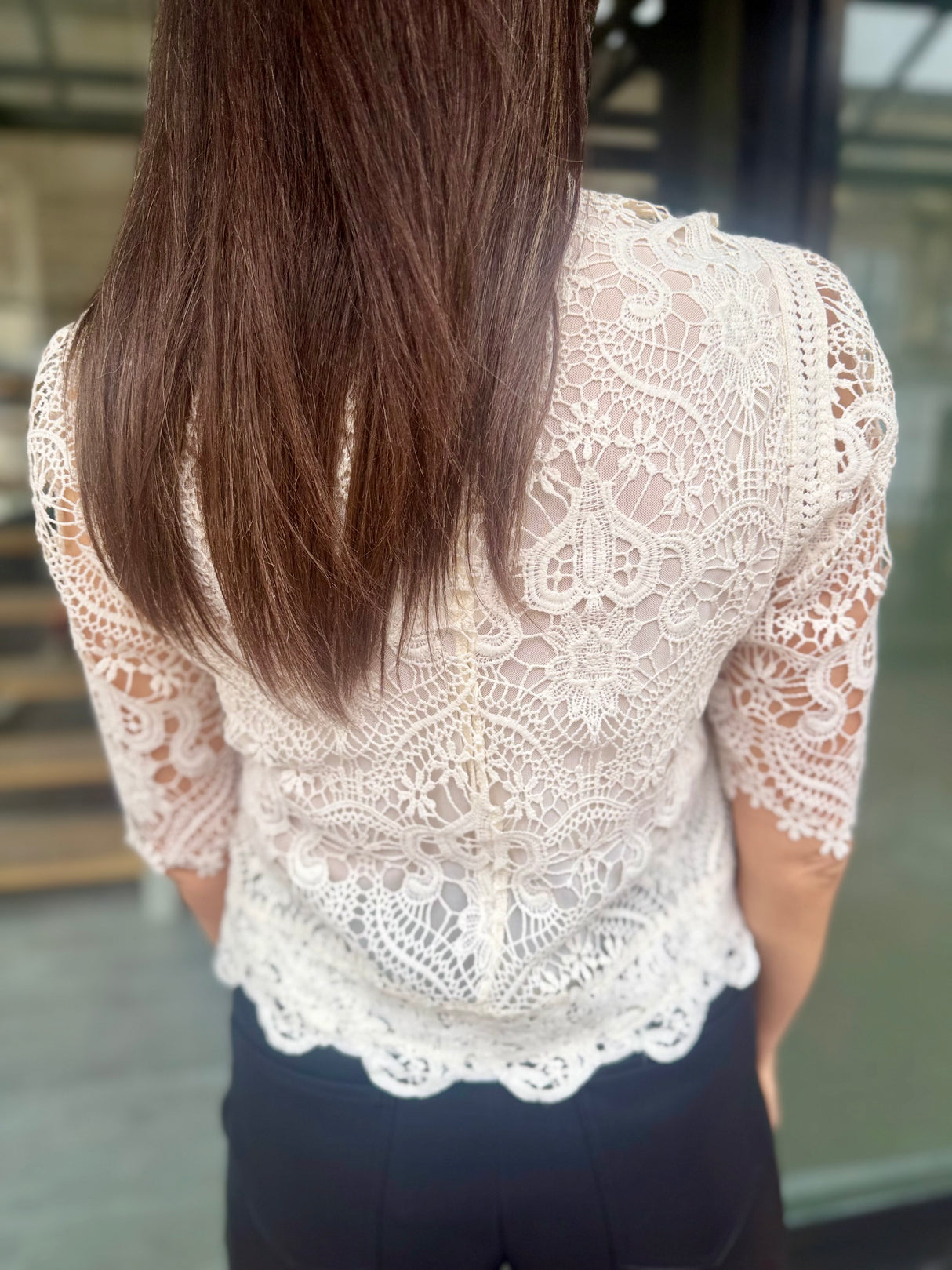 Raquel Crochet Blouse - Ecru