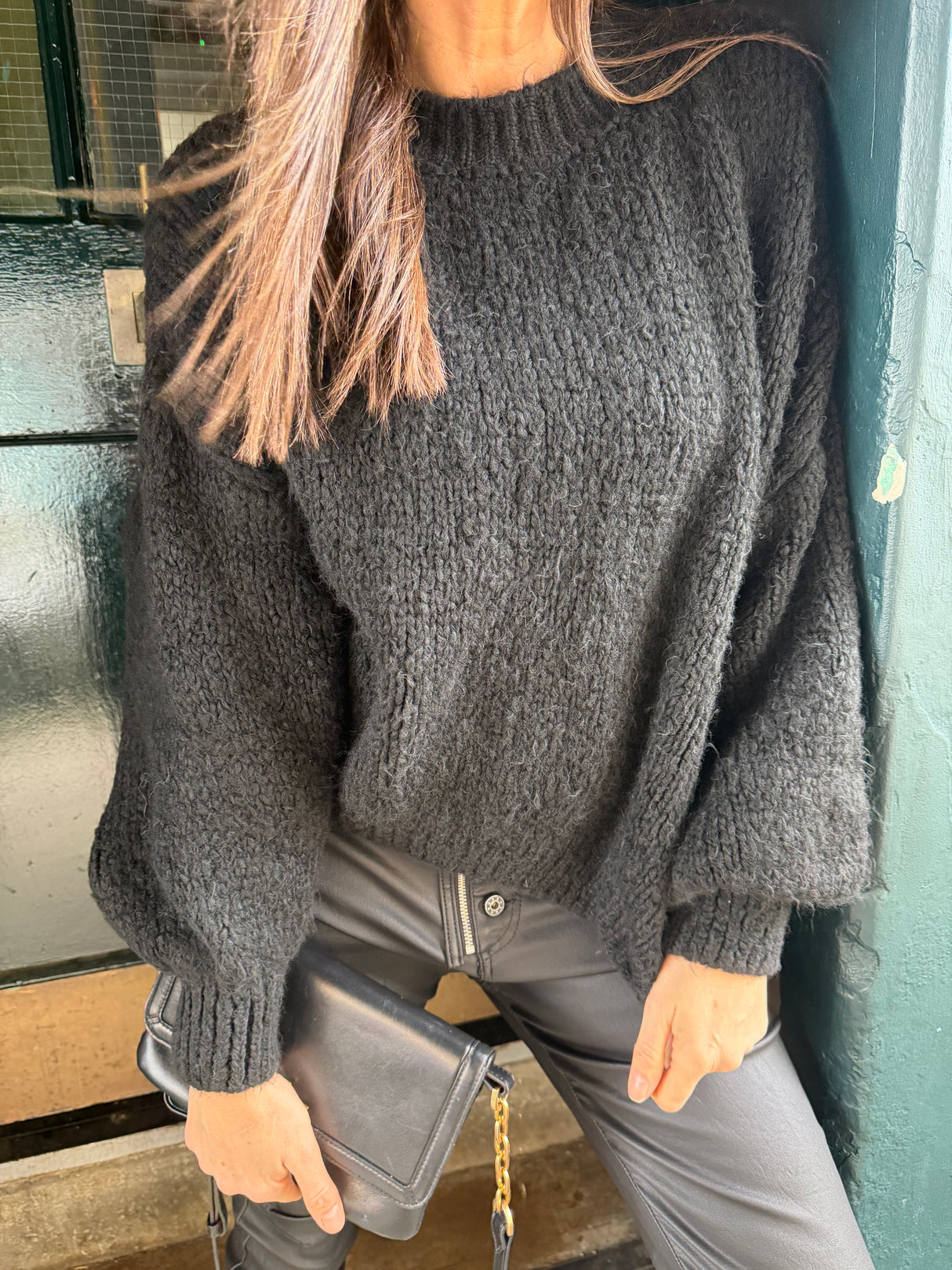 Arlo Wide Sleeve knit - Black