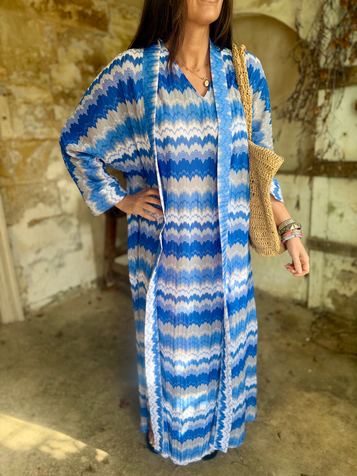 Seraphina Long Line Cover Up - Ocean