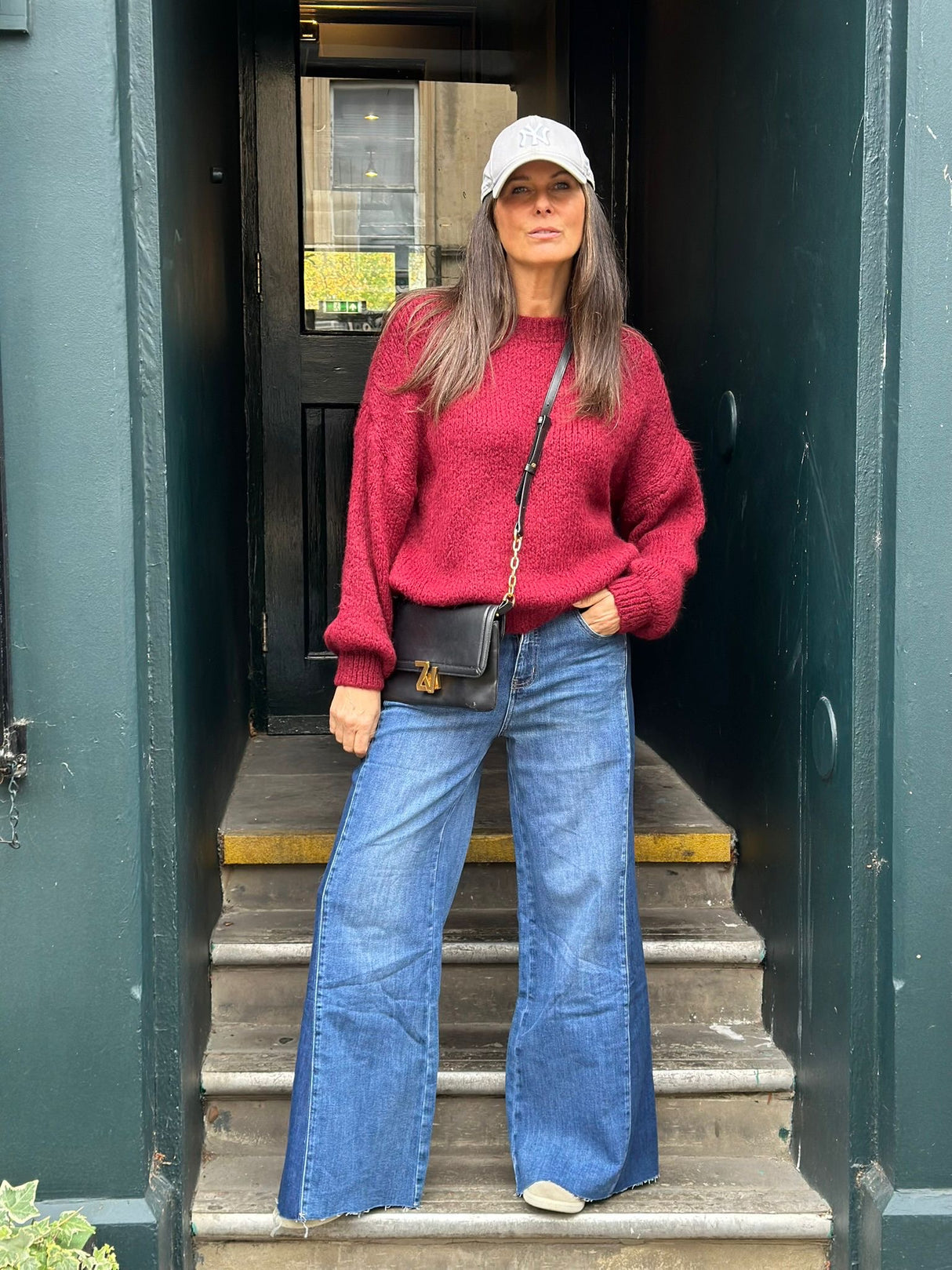 Arlo Wide Sleeve knit - Cherry