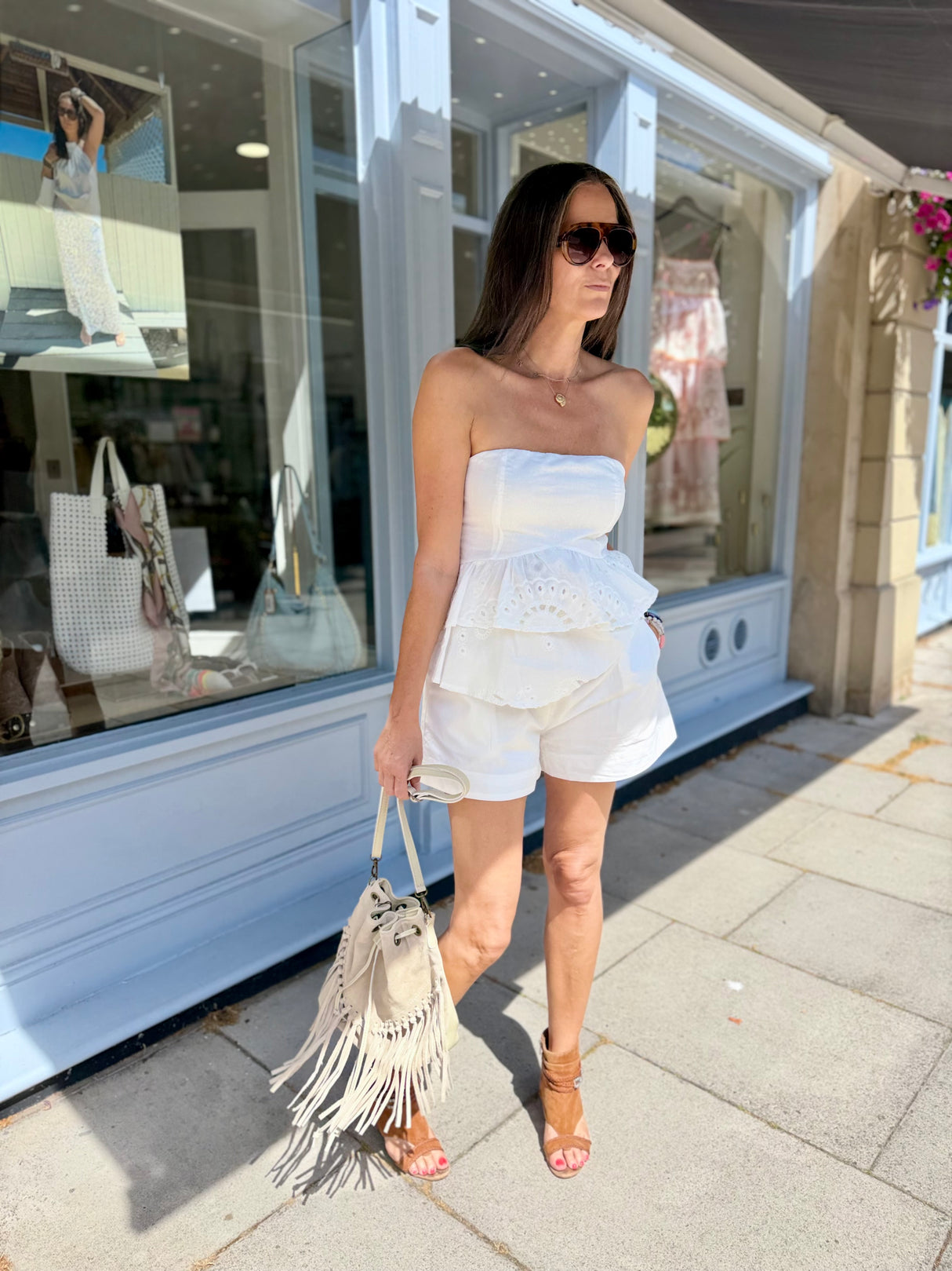 Nik Ruffle Bandeaux Top