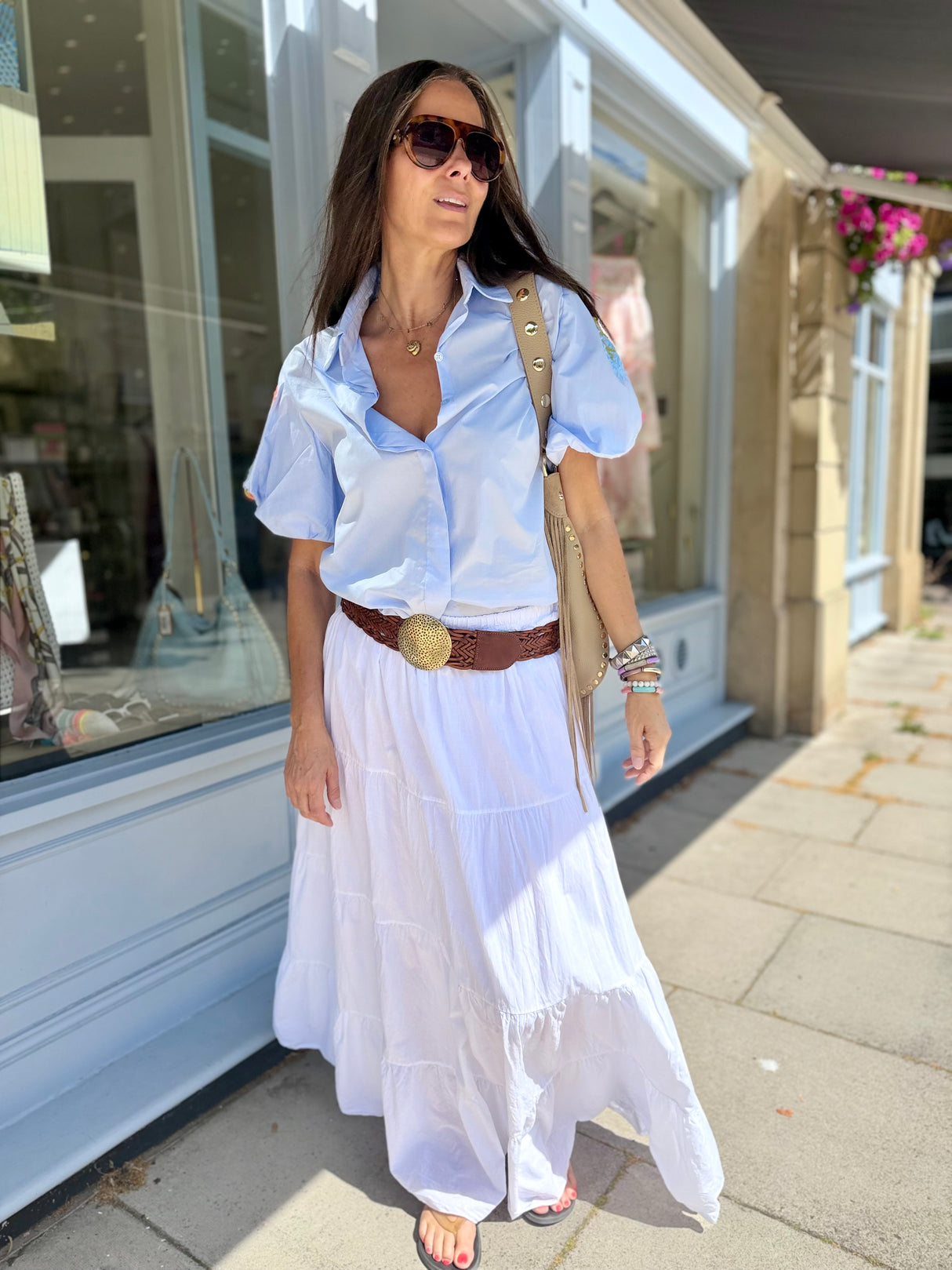 Amber Maxi Skirt White