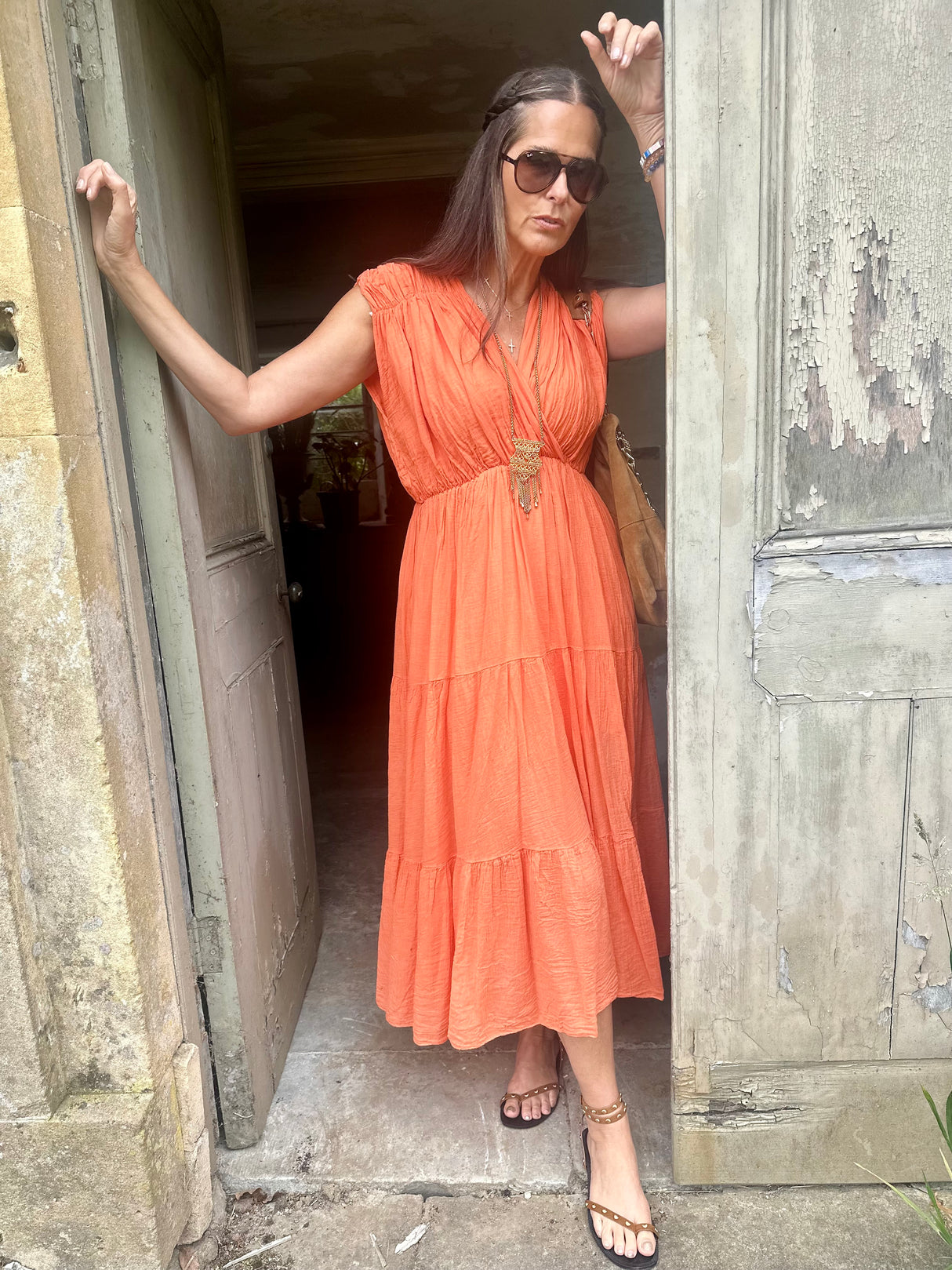 Belle Maxi Dress - Sunset Orange