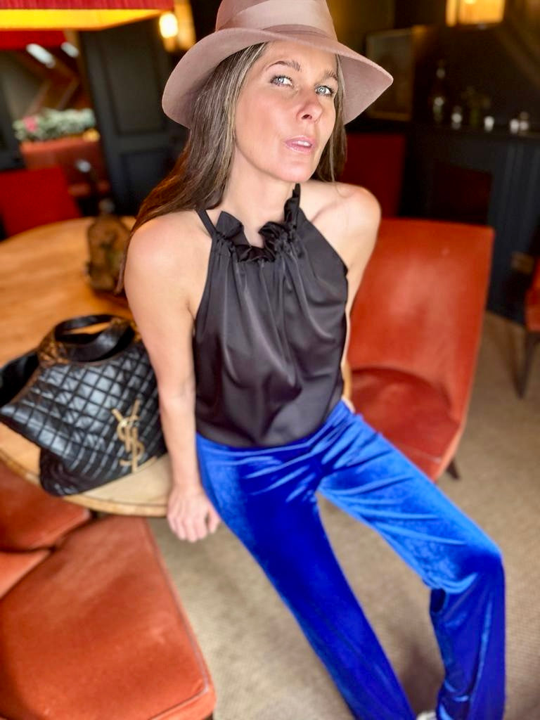 Pantalón de terciopelo Jessica azul real