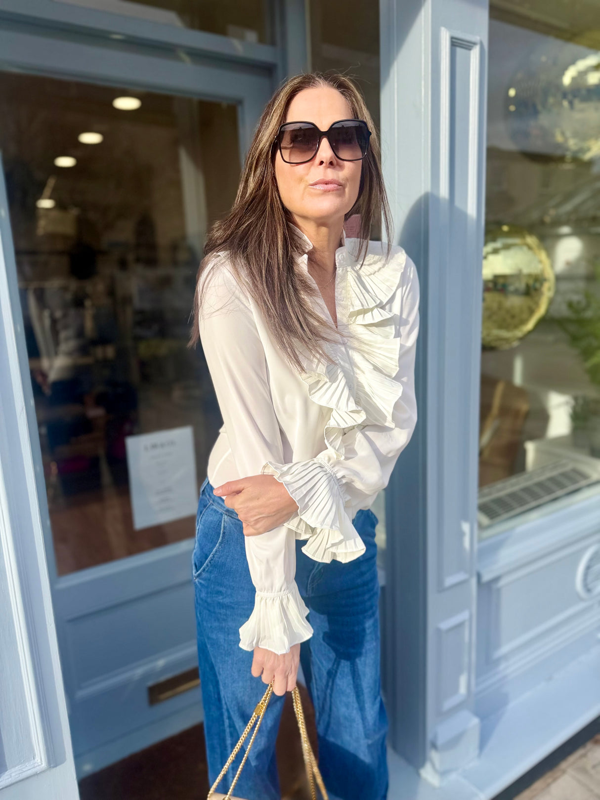 Sally Ruffle Blouse - White