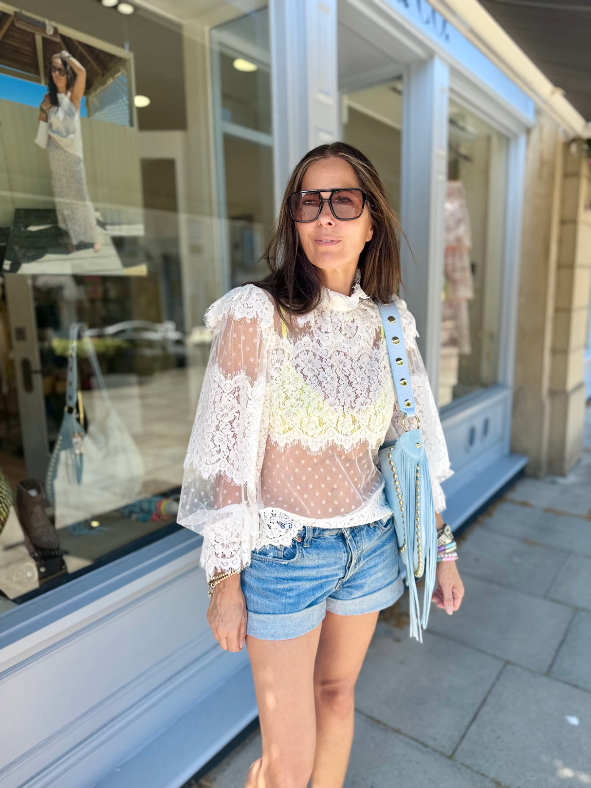 Nicole Sheer Lace Blouse