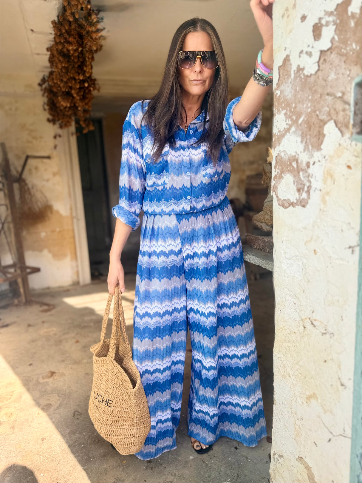 Seraphina Wide Leg Pant - Ocean