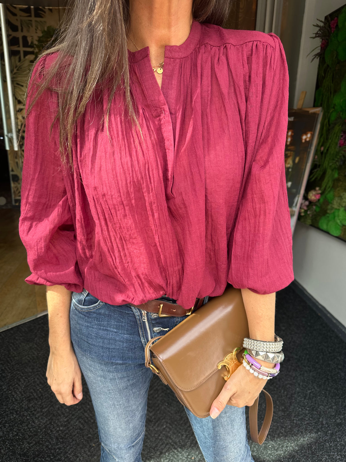 JoJo Floaty Blouse - Bordeaux