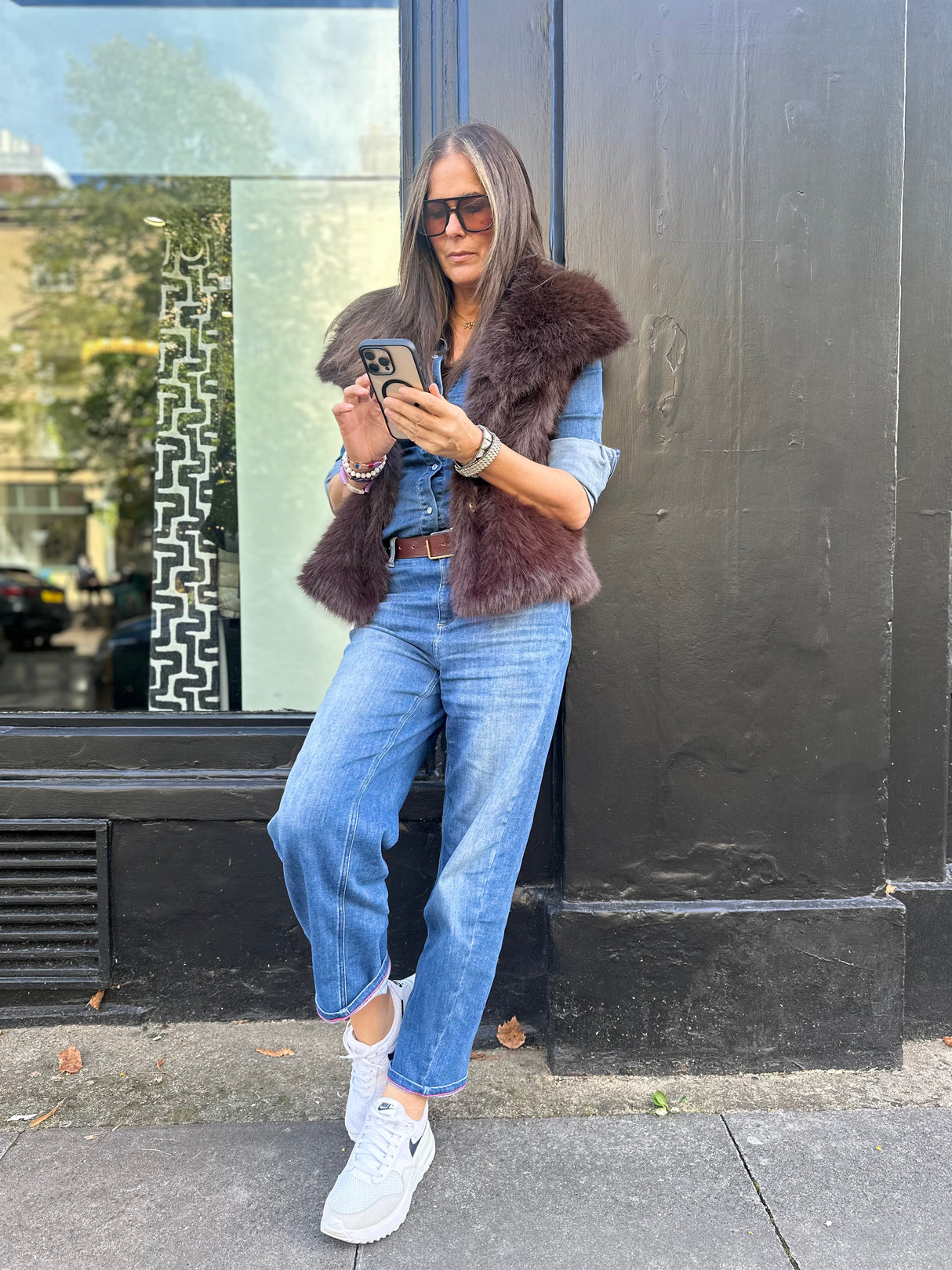 Hallie Faux Fur Gilet - Chocolate