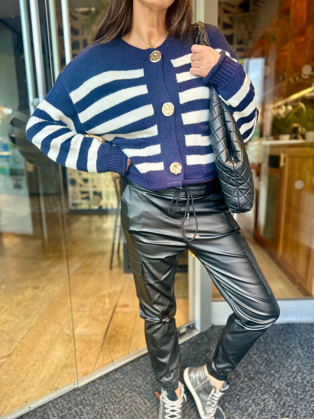 Ivanie Stripe Button Knit