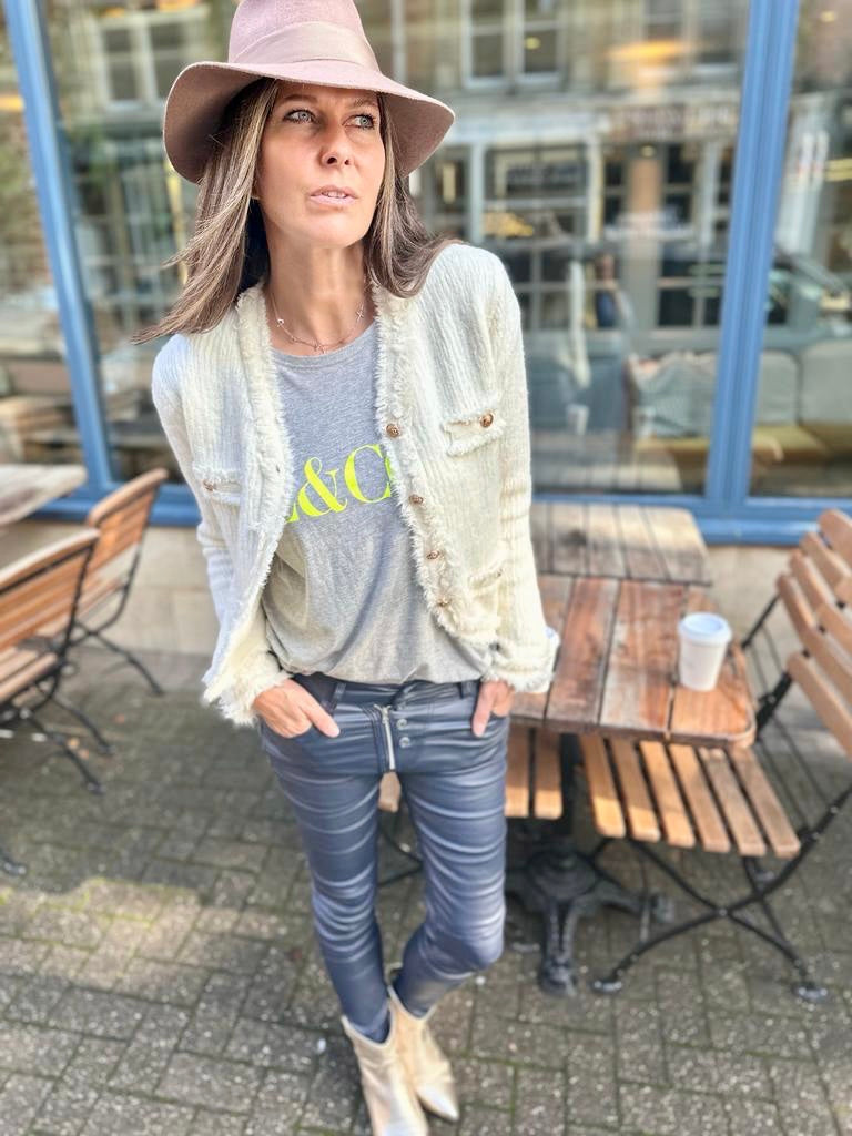 Jean Lux Leather Look Navy