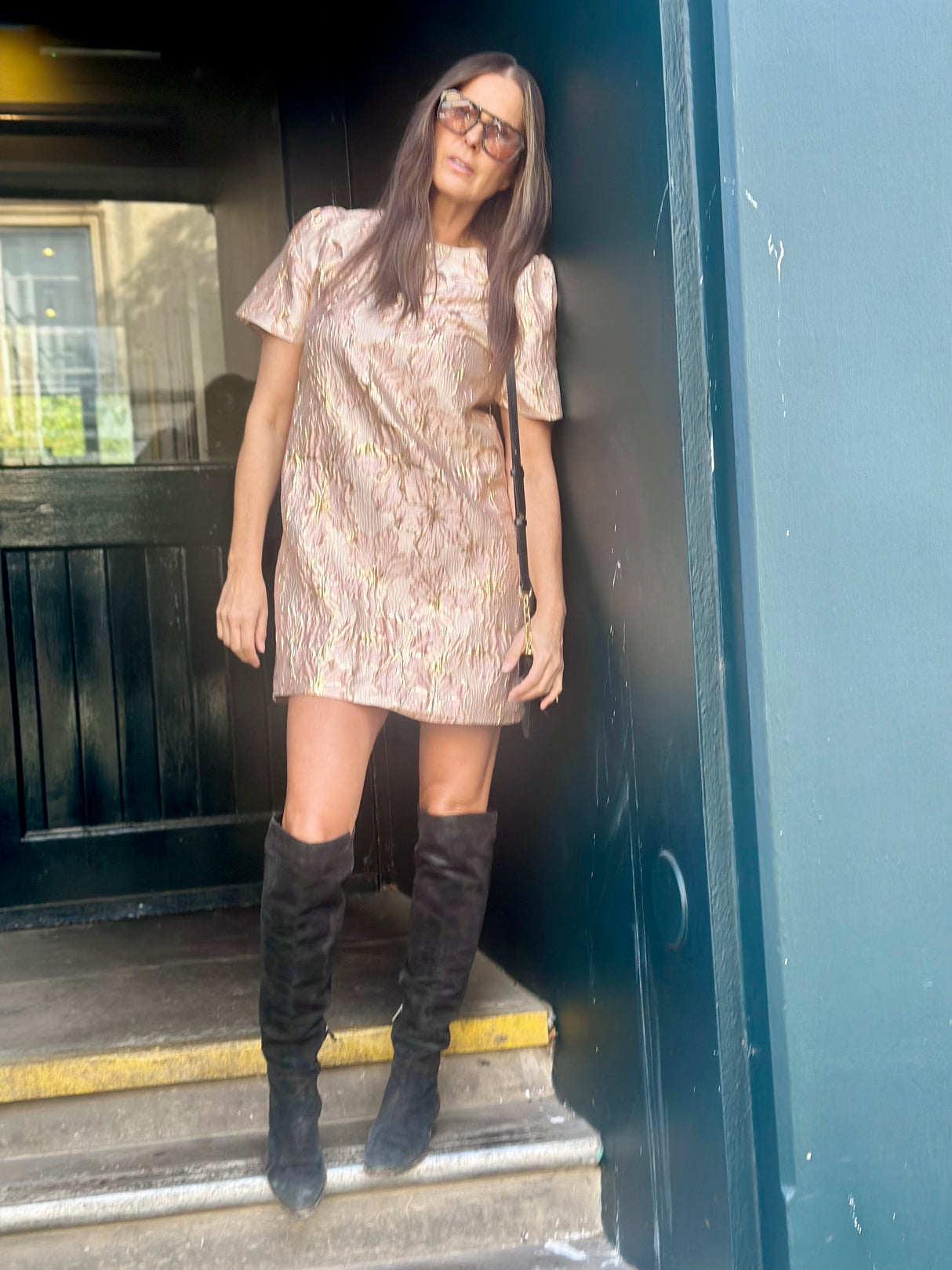 Rose Printed Mini Dress