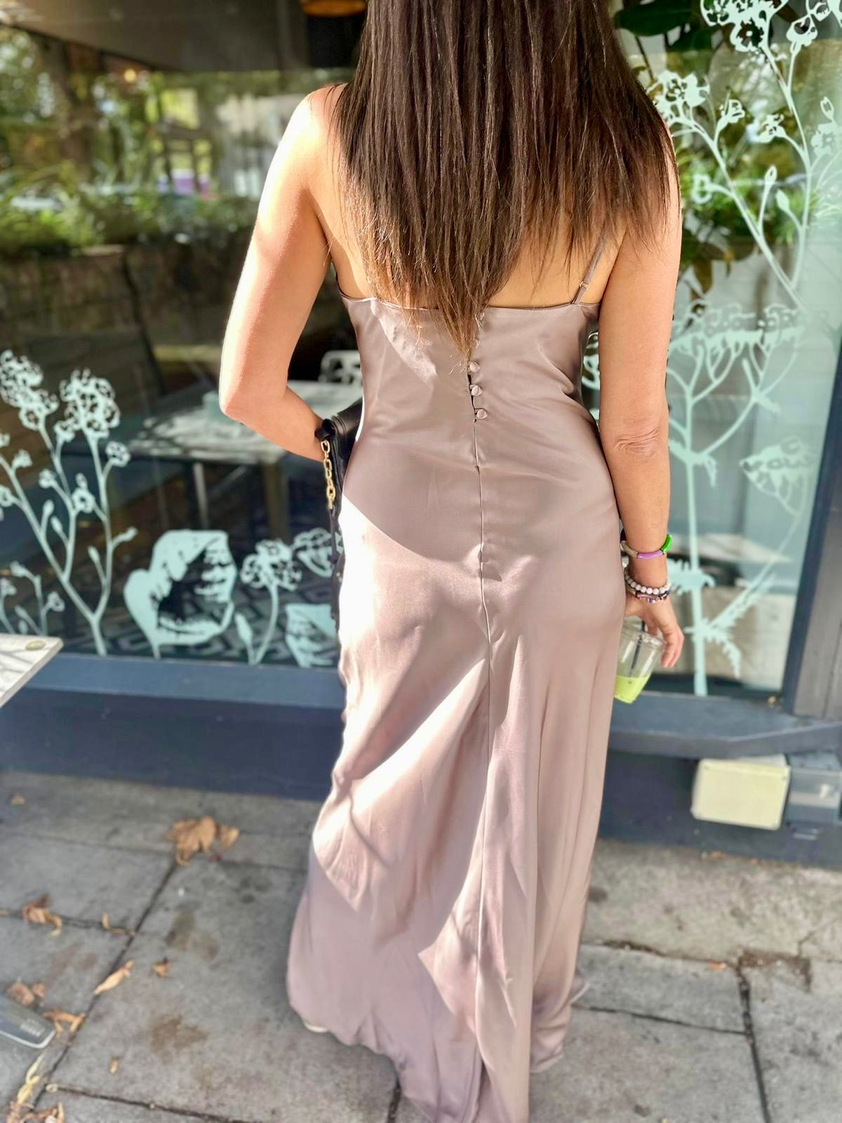 Elisha Maxi Slip Dress - Taupe