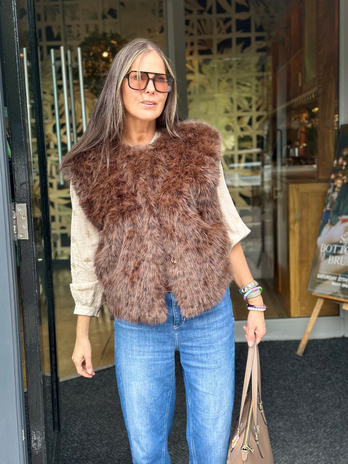 Bam Animal Print Faux Fur Gilet