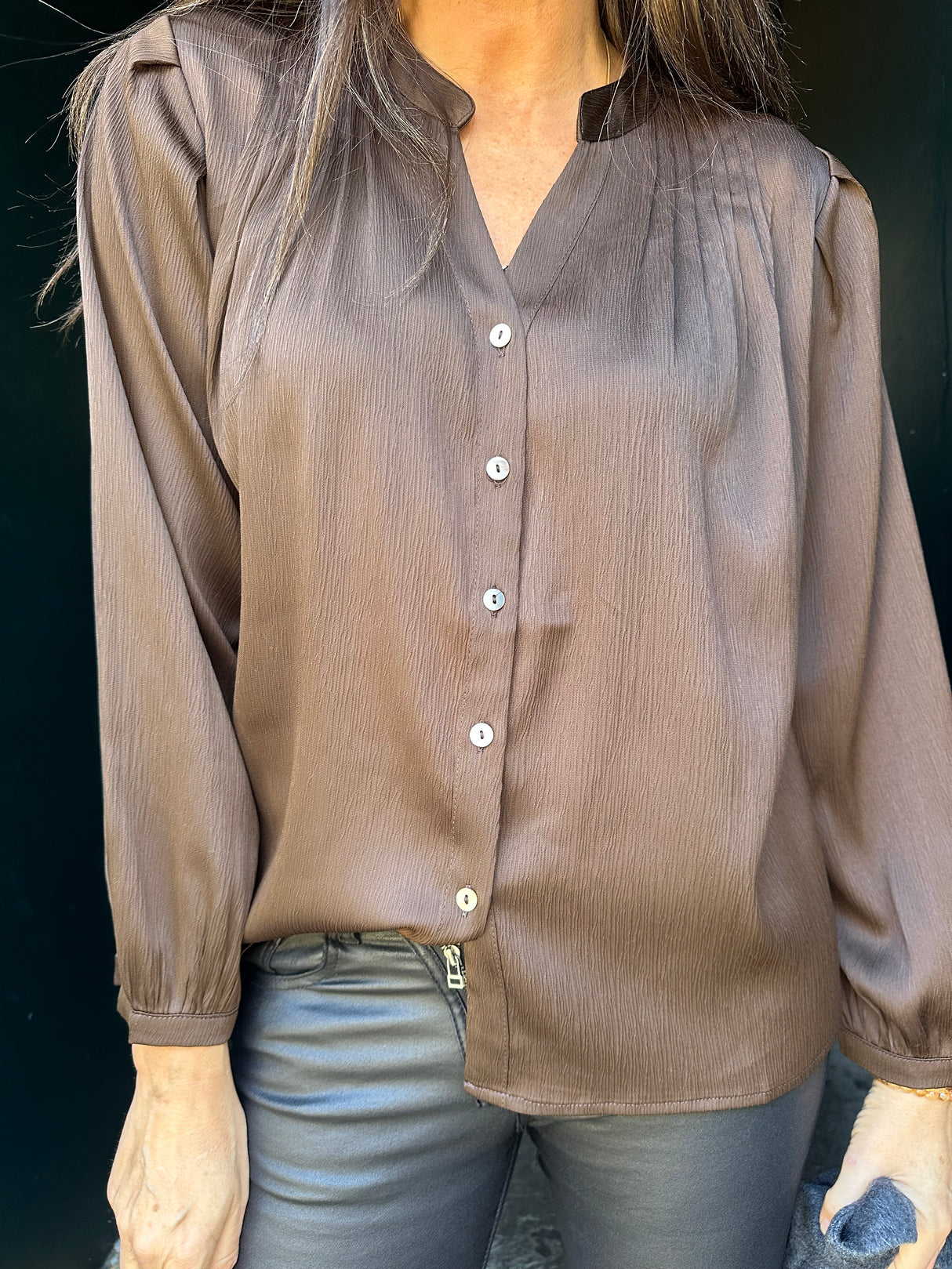 Carrie Blouse - Chocolate