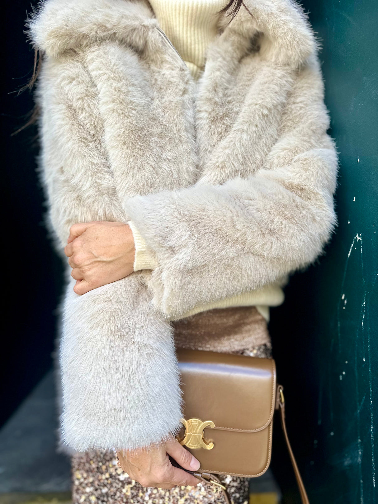 Caggie Faux Fur Jacket - Cream