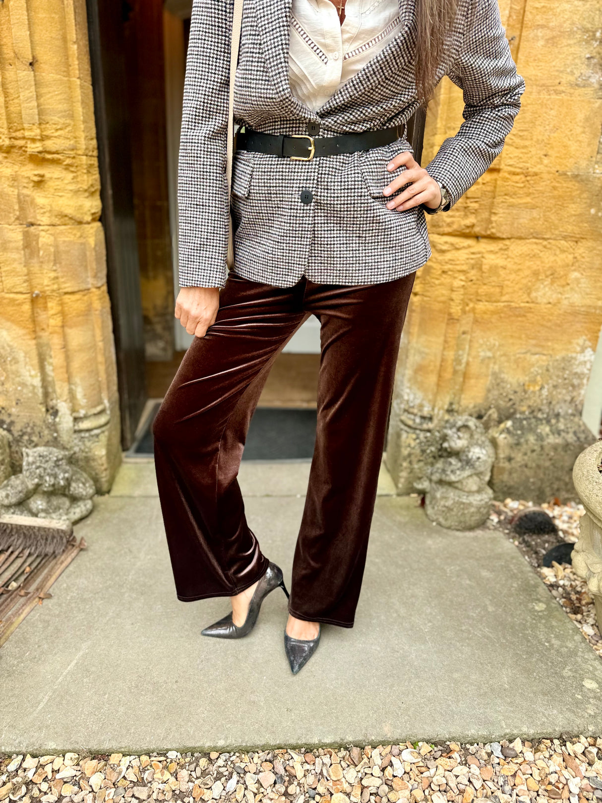 Jessica Velvet Pant - Chocolate