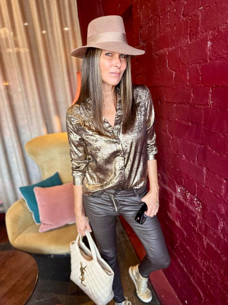 Jean Lux Leather Look Chocolate