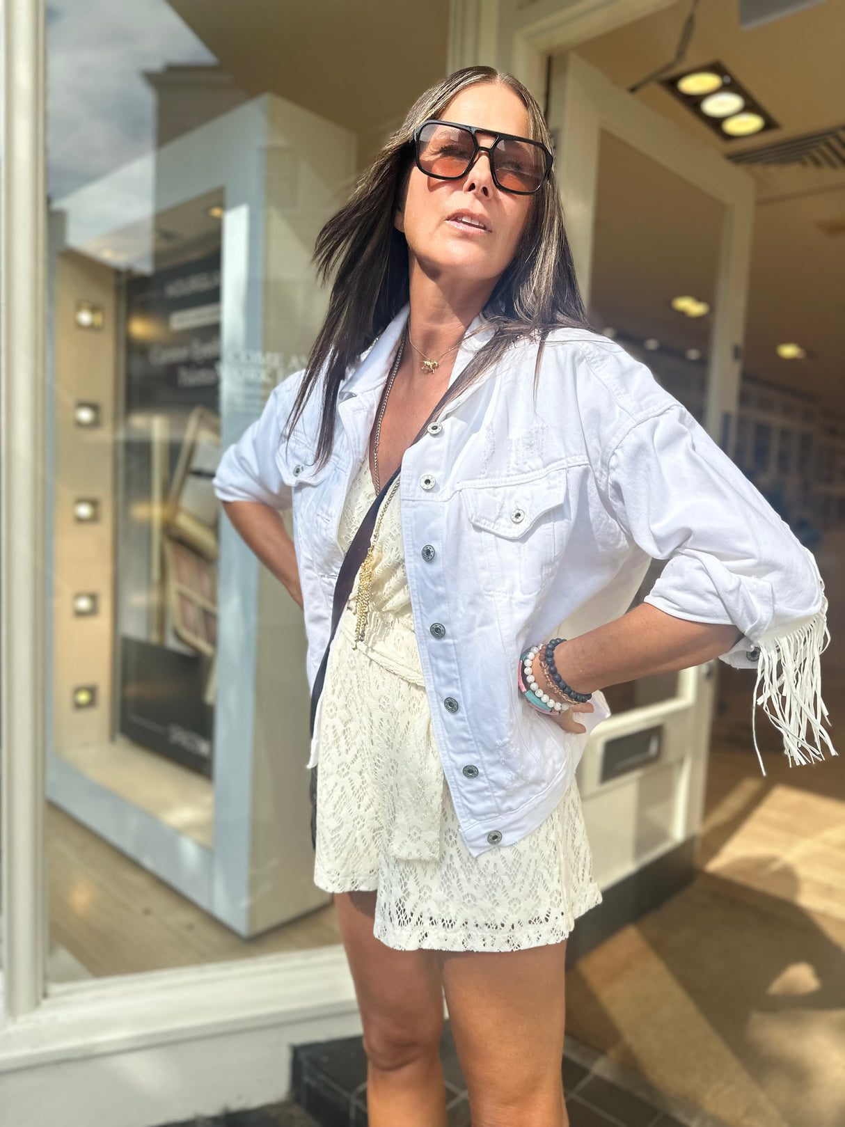 Dallas Denim Jacket - White