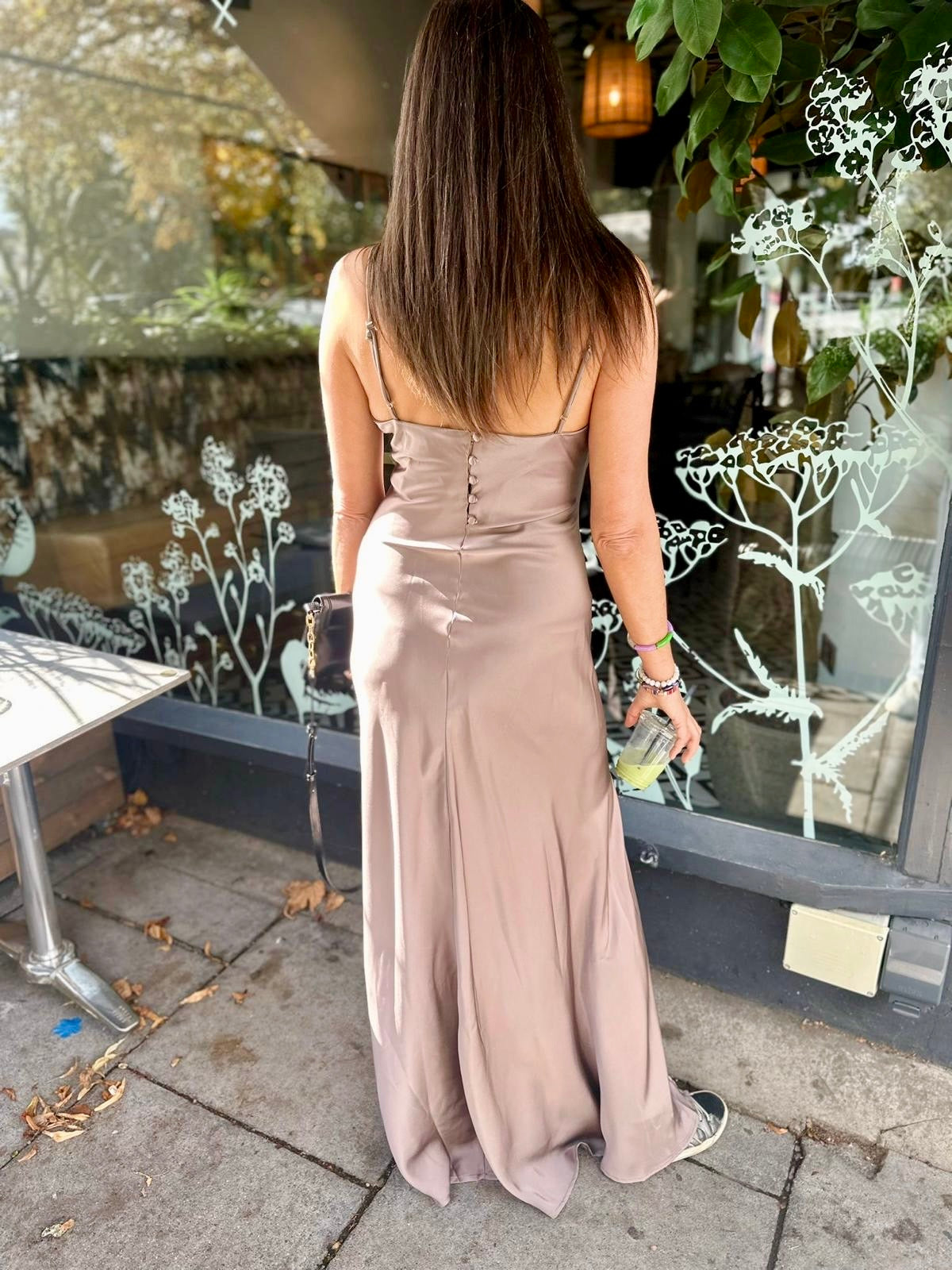 Elisha Maxi Slip Dress - Taupe