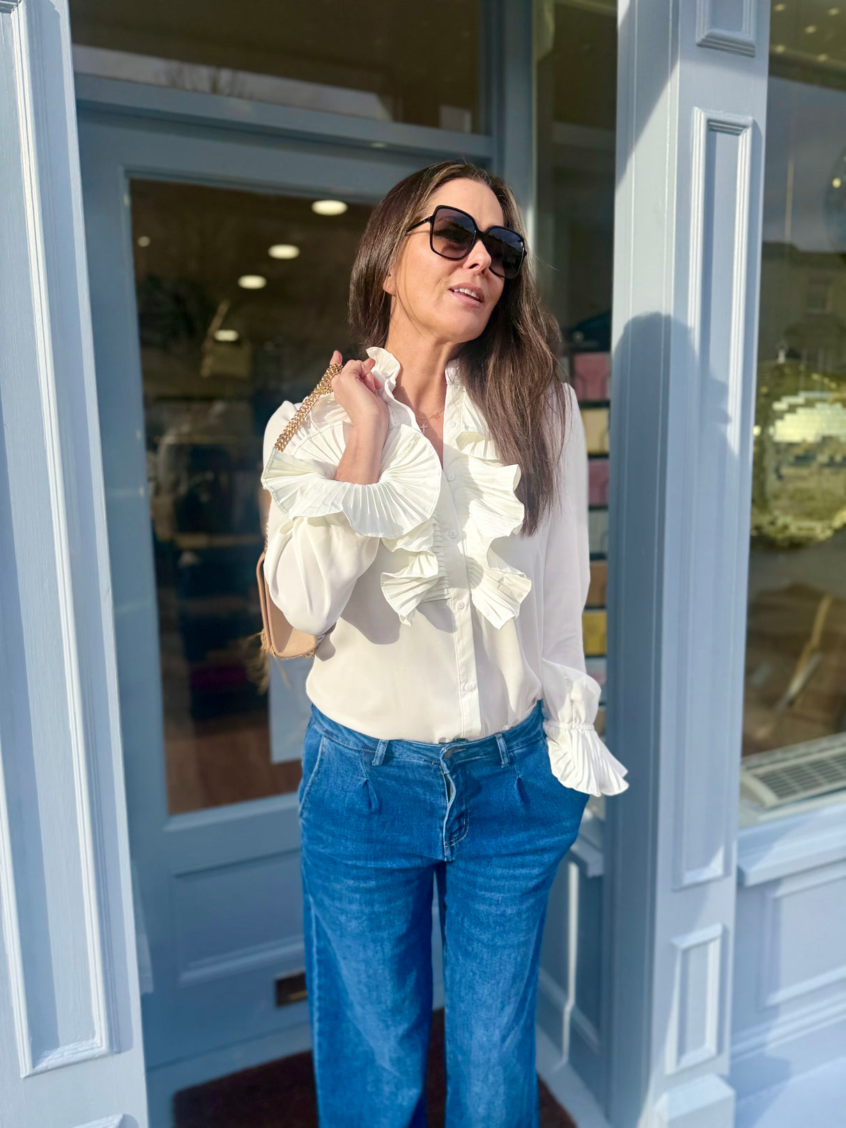 Sally Ruffle Blouse - White