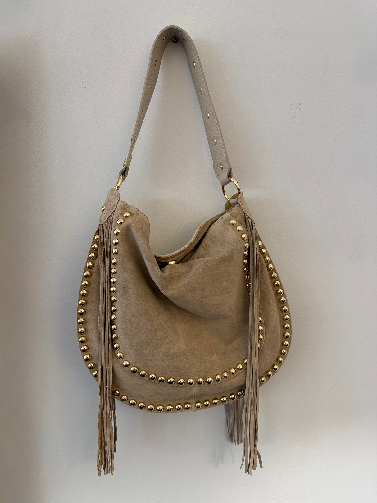 Tabitha Suede Bag - Sand