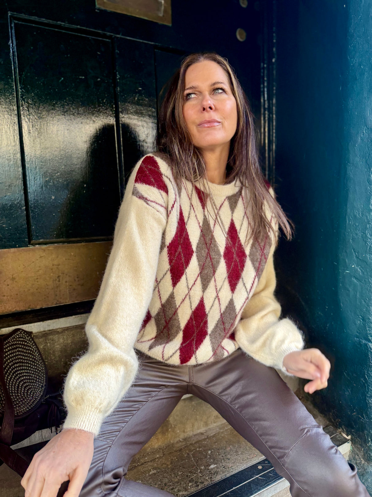 Argyle Crew Neck - Ivory