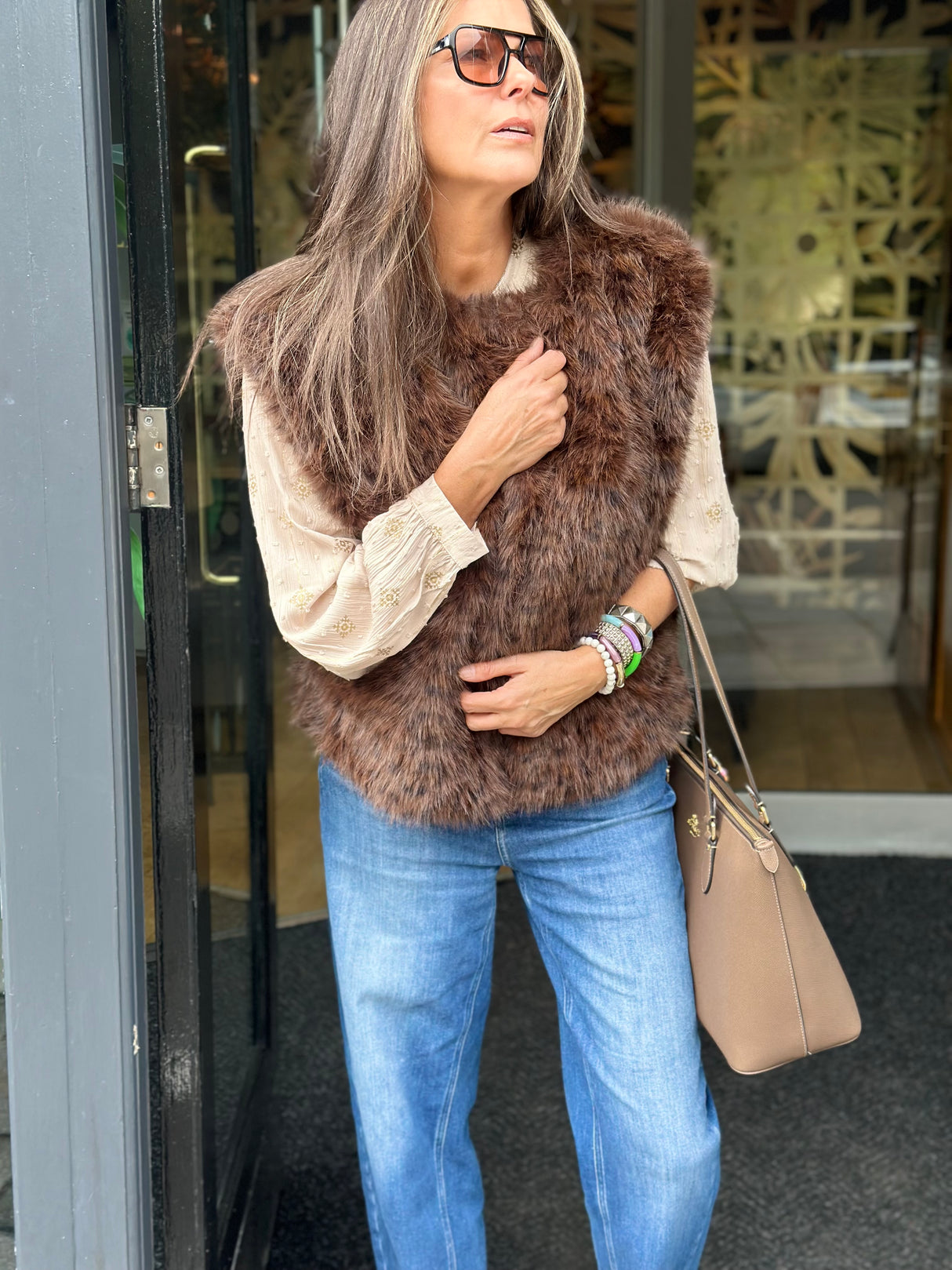 Bam Animal Print Faux Fur Gilet