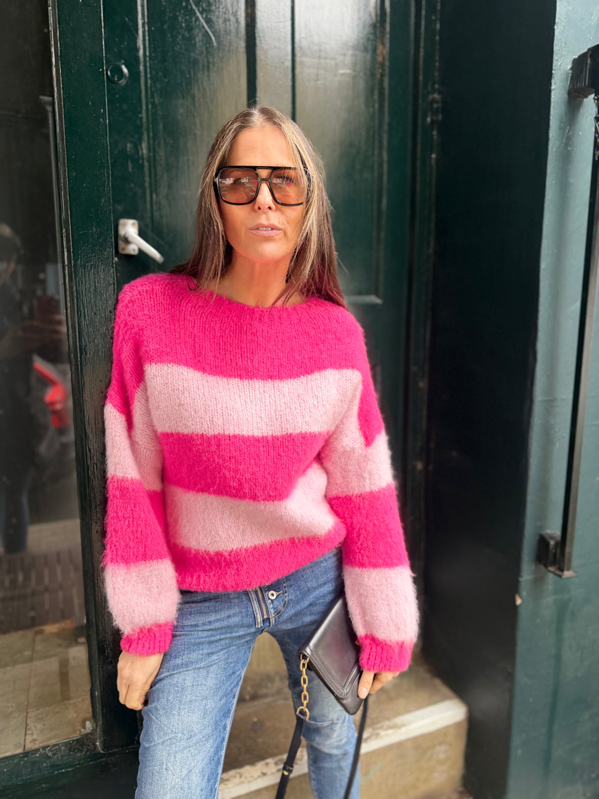 Freddie Stripe Knit - Hot Pink