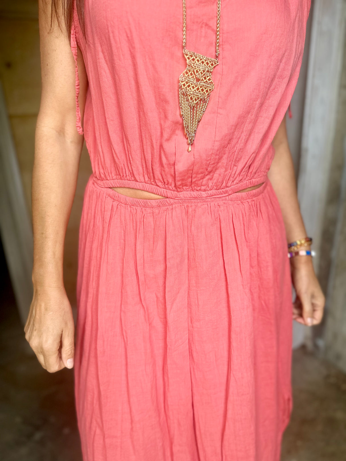 Zahra Cut Out Maxi - Muted Coral