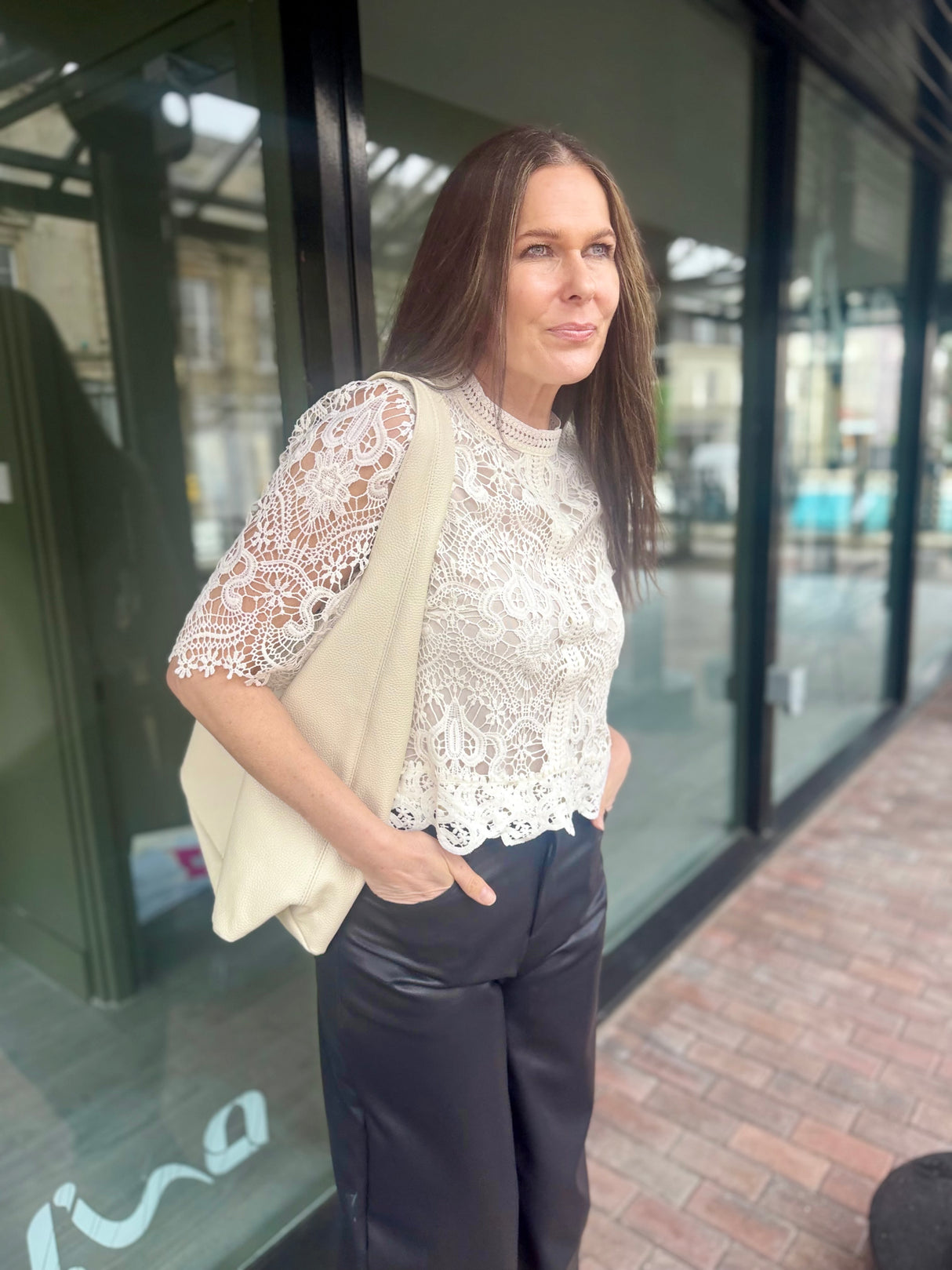 Raquel Crochet Blouse - Ecru