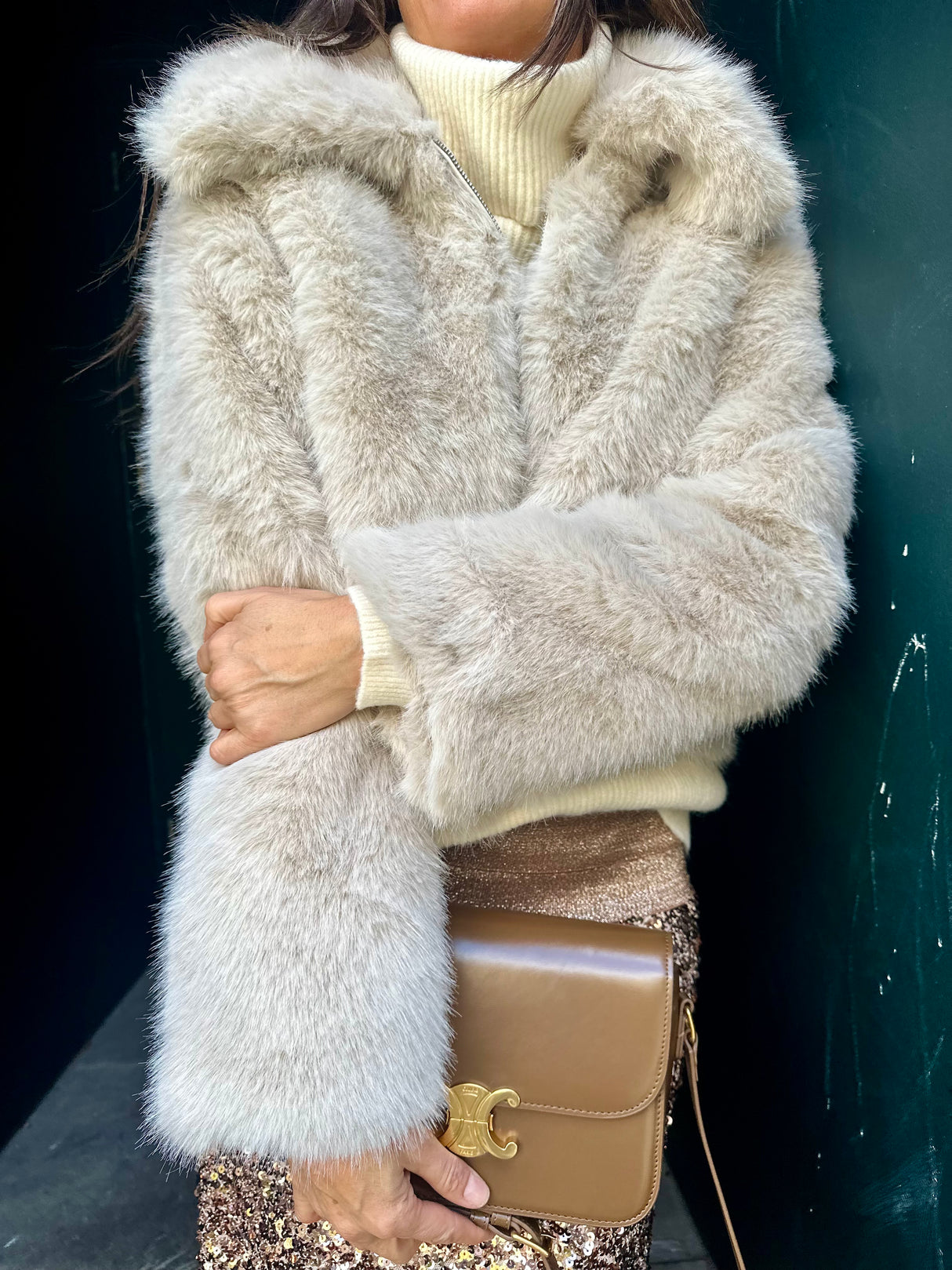 Caggie Faux Fur Jacket - Cream