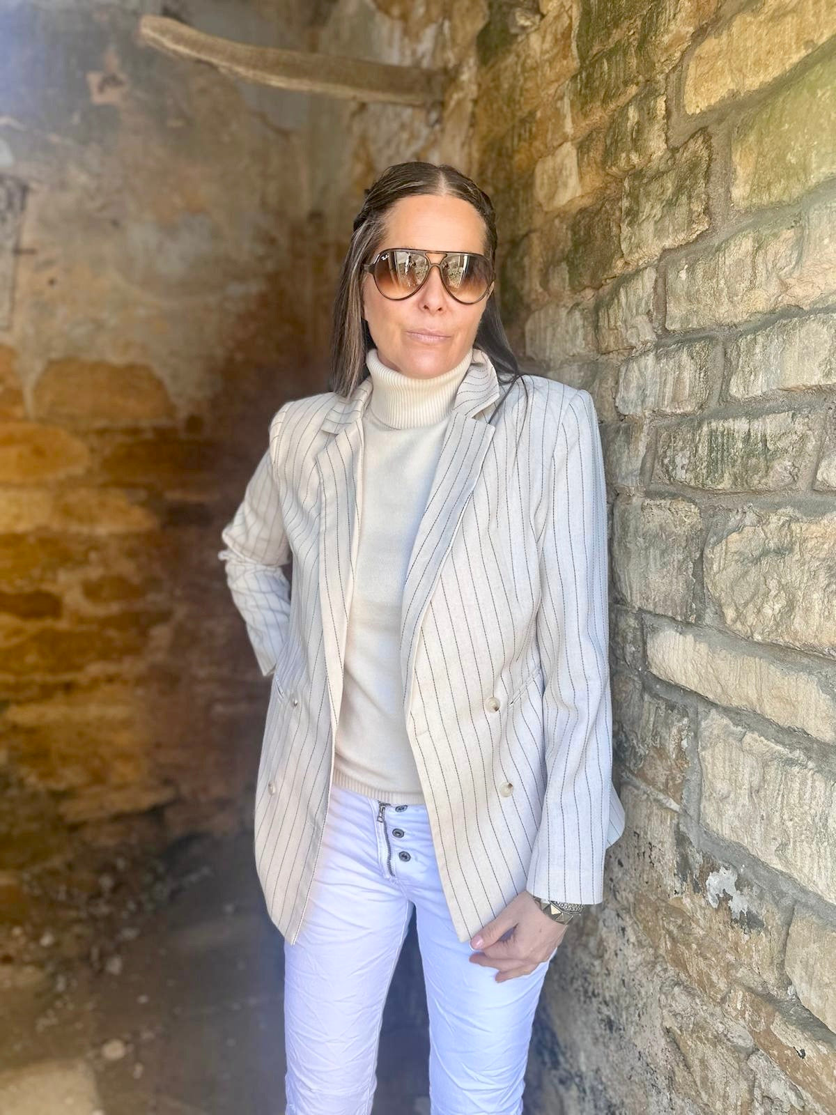 Glenda Pinstripe Blazer