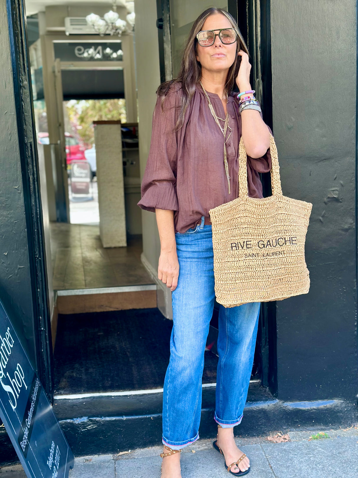 JoJo Floaty Blouse - Chocolate