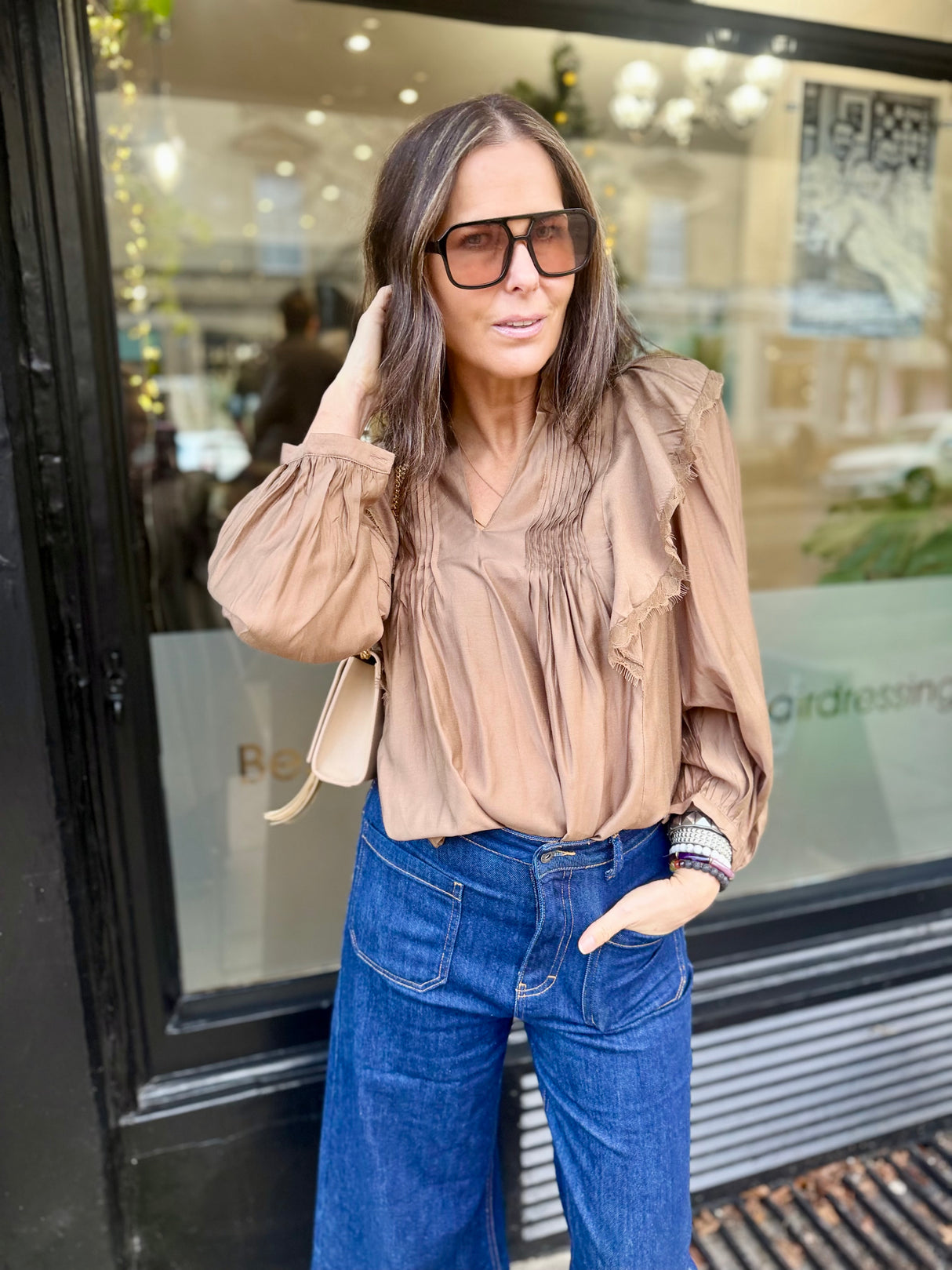 Rachel Floaty Blouse Caramel