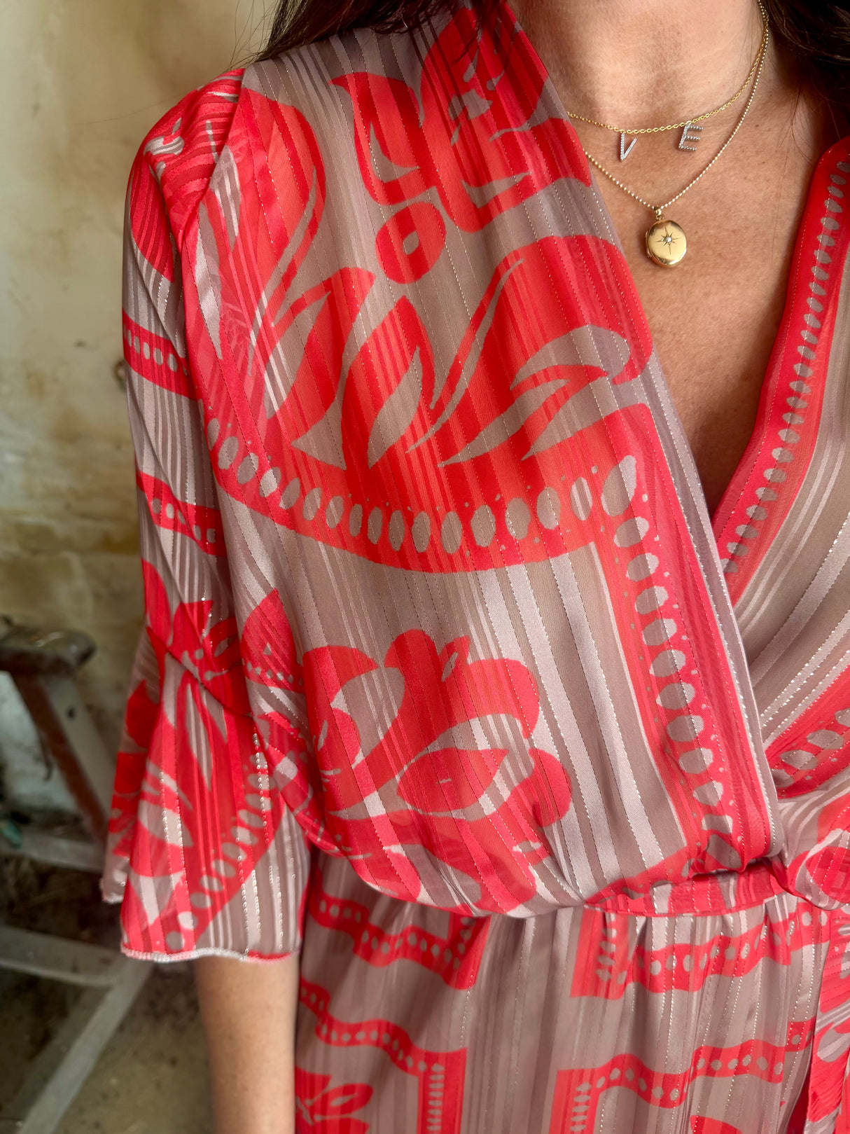 Criss Printed Red Dress