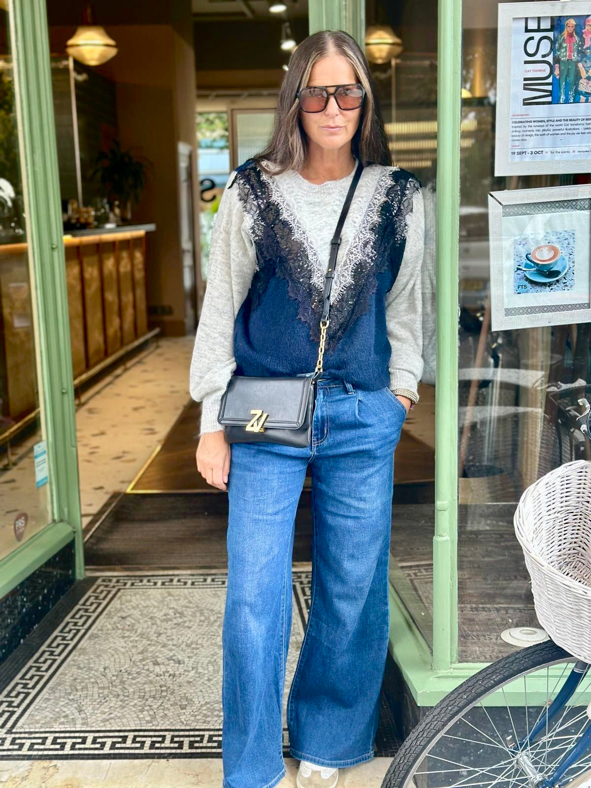 Corine Layered Knit Navy