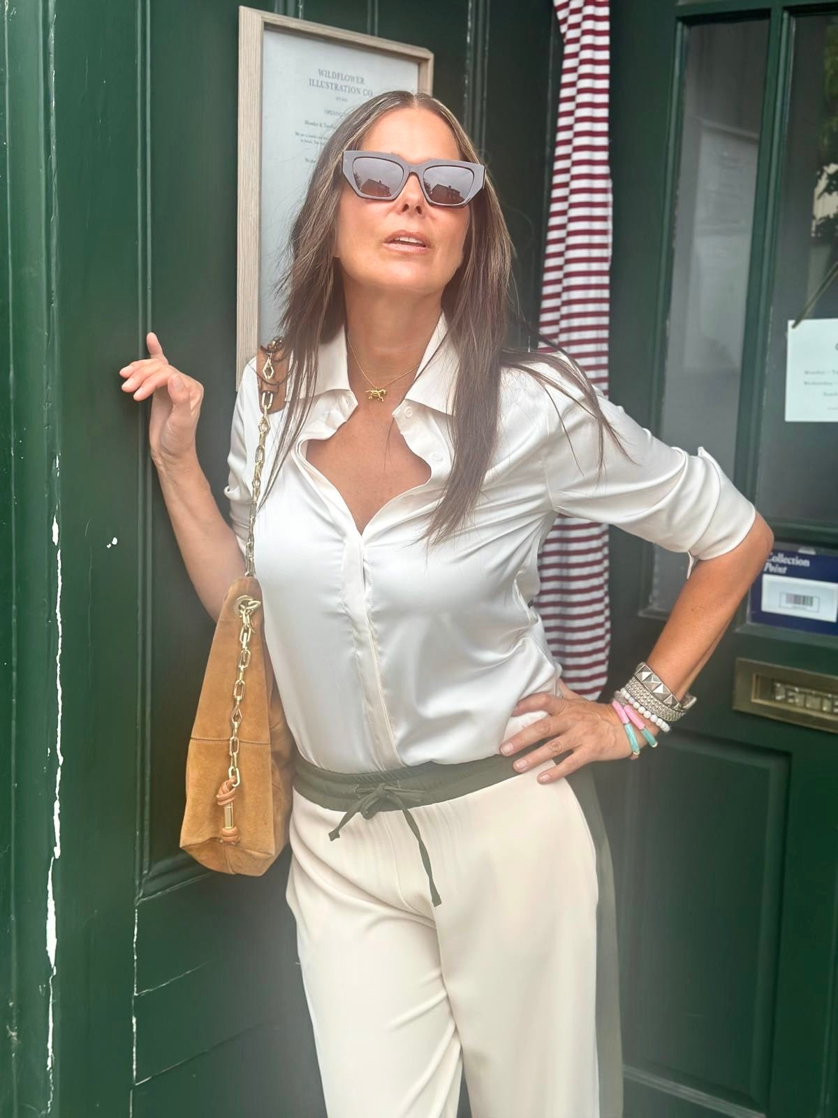 Camille Satin Shirt Nude