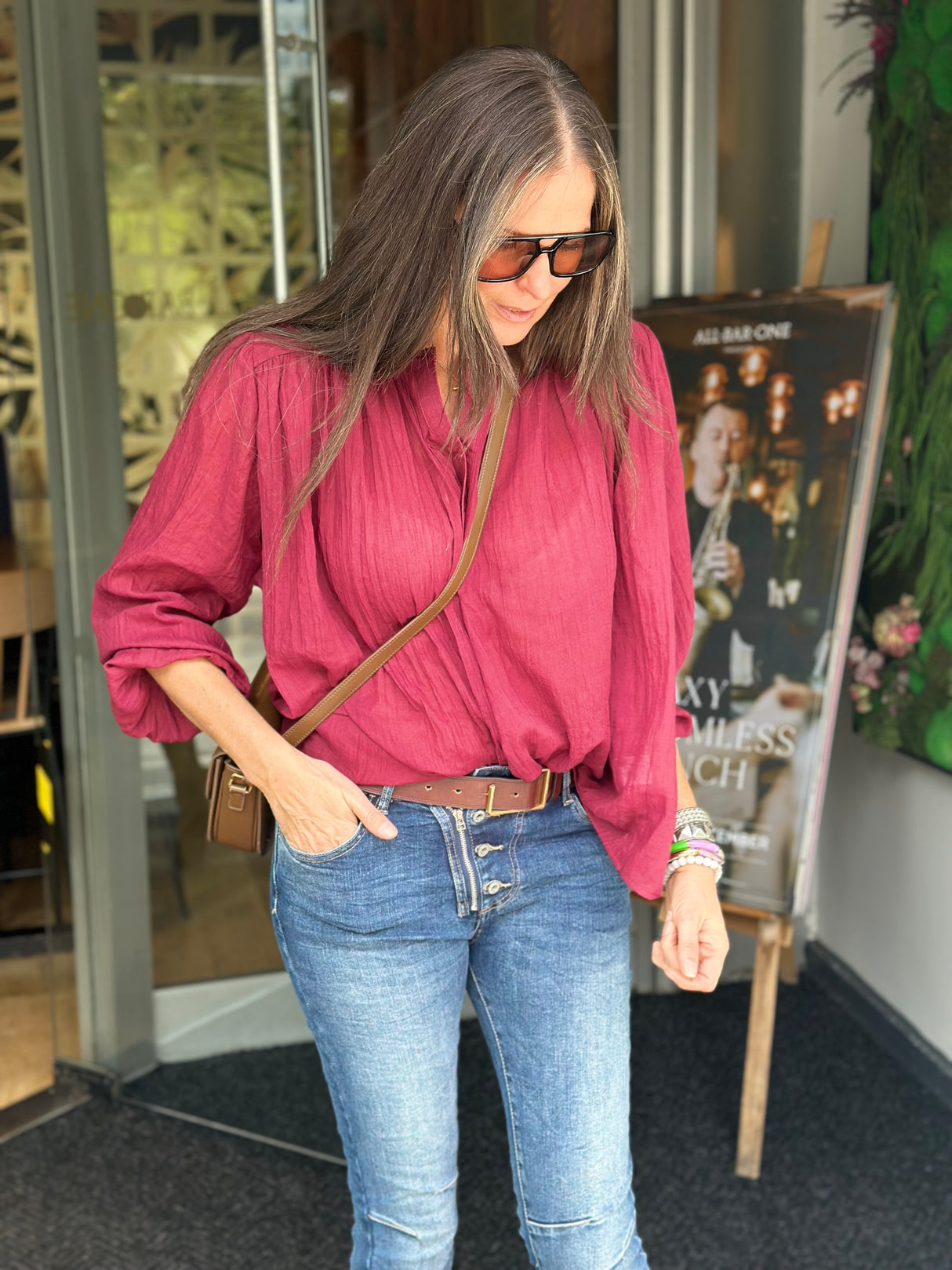 JoJo Floaty Blouse - Bordeaux