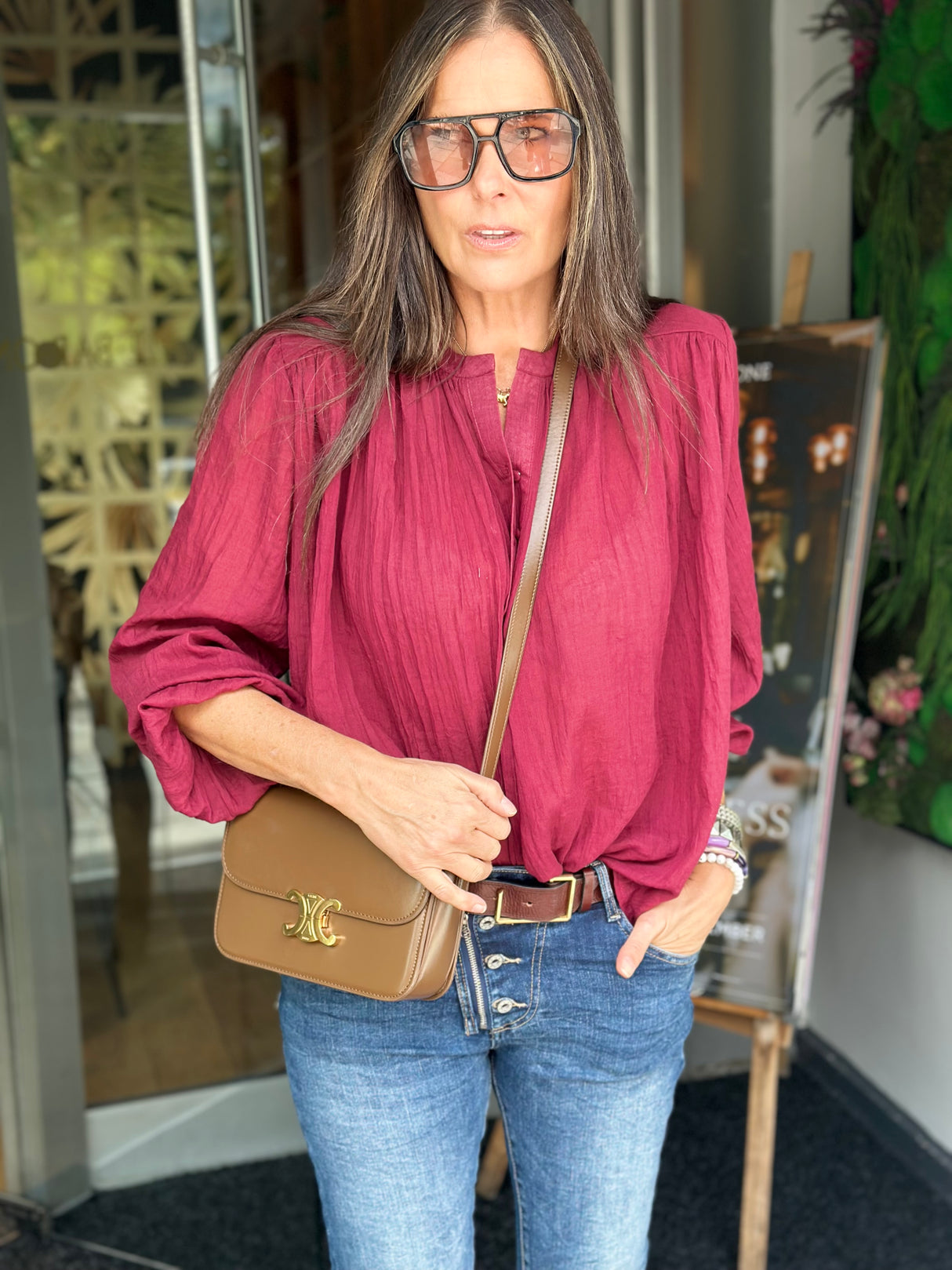 JoJo Floaty Blouse - Bordeaux