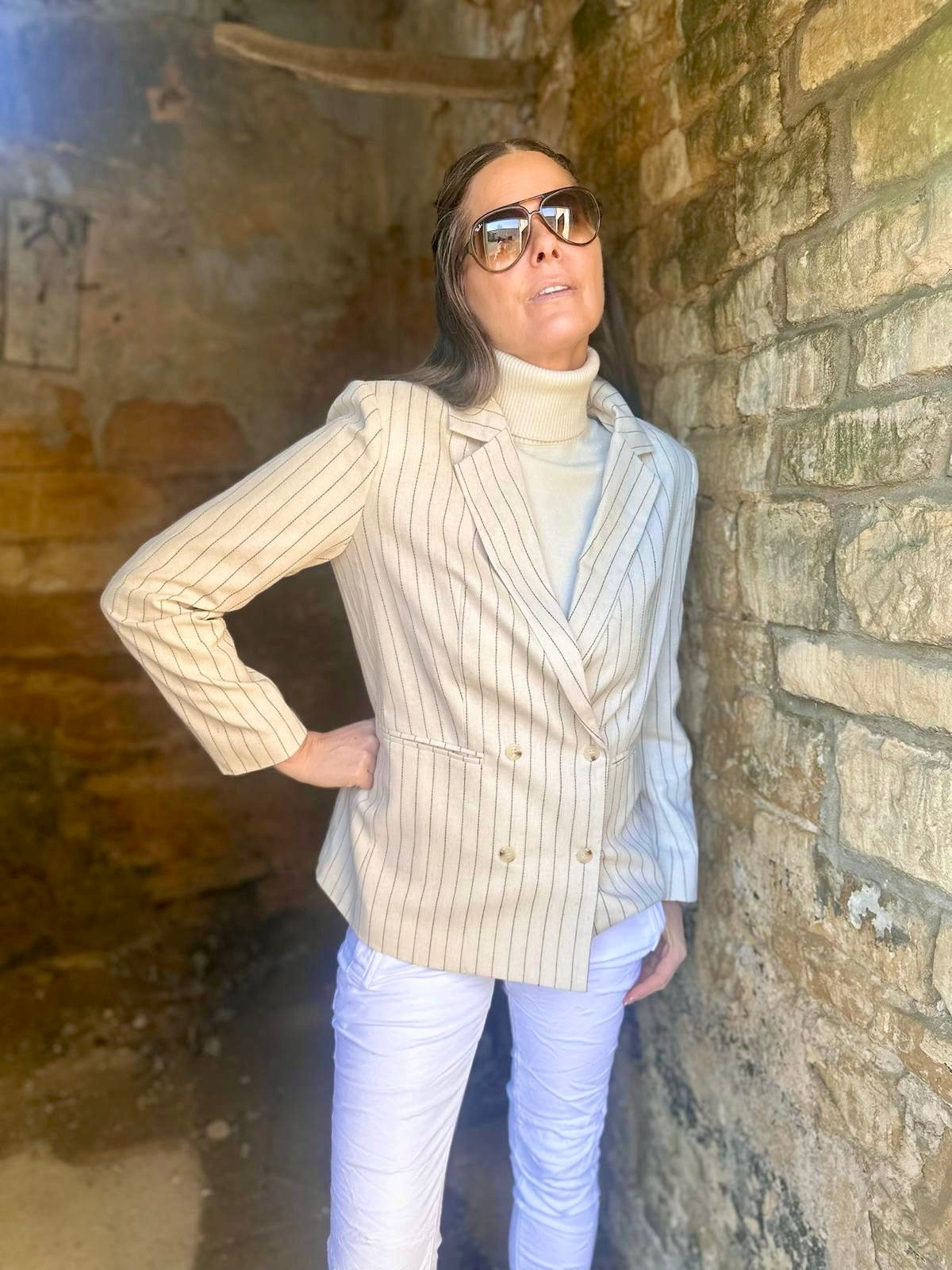 Glenda Pinstripe Blazer