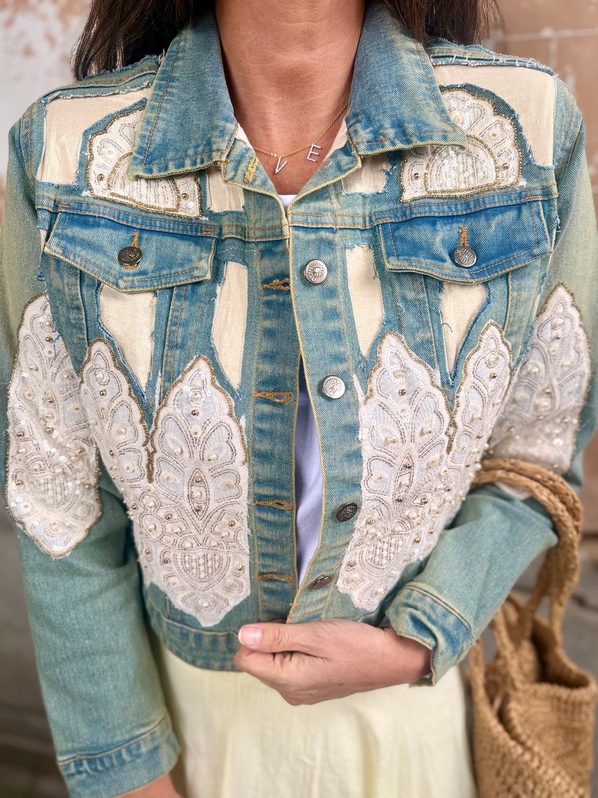 Paola Beaded Denim Jacket