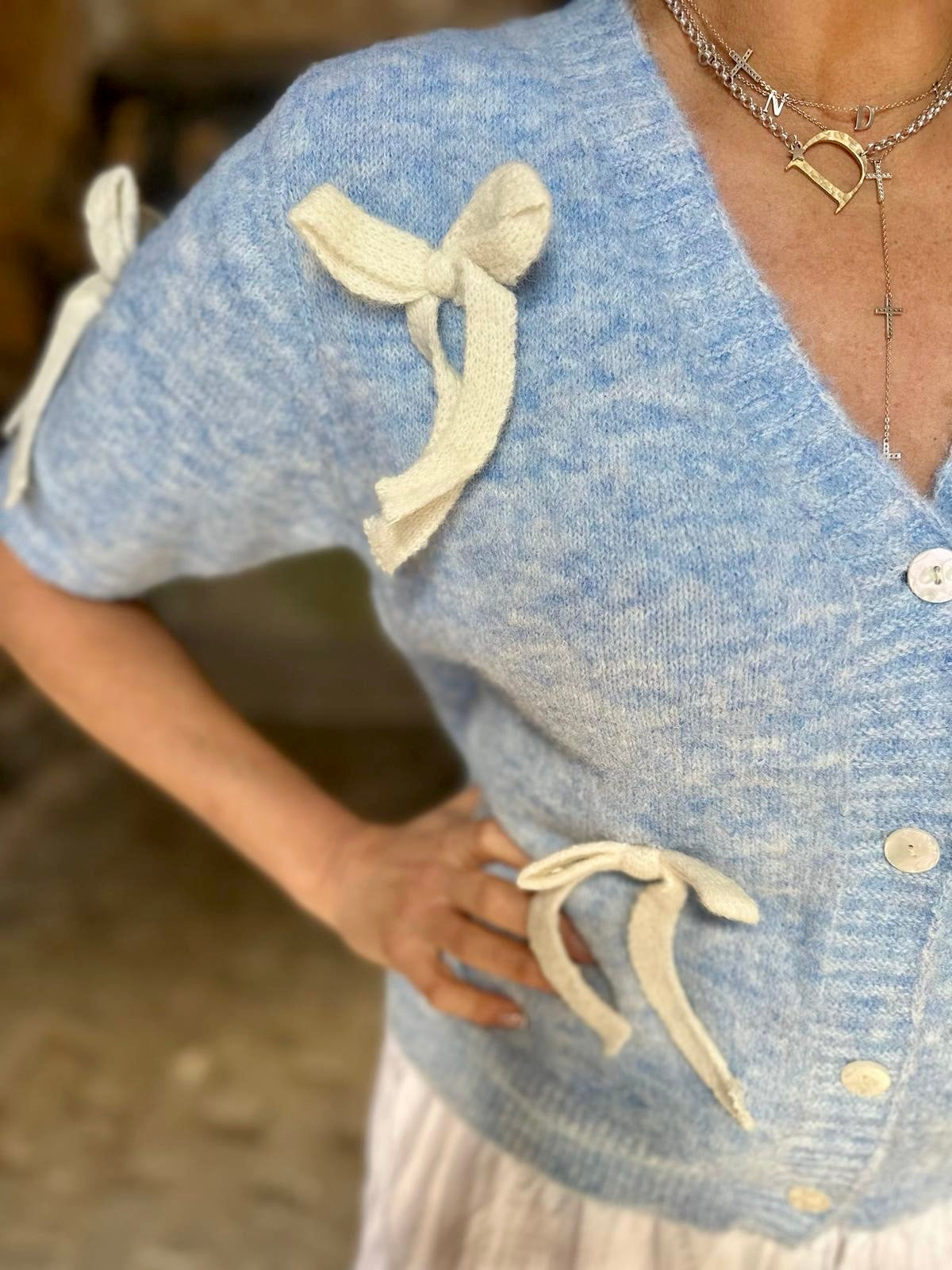 Juliette Vest Blue/Cream