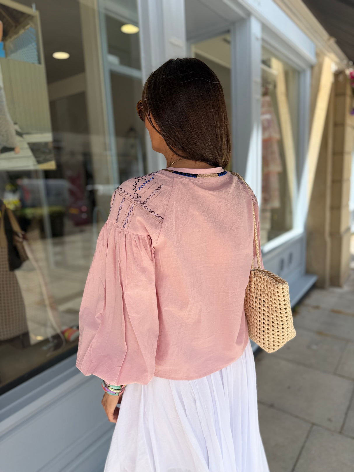 Citrine Blouse With Tassel - Pink
