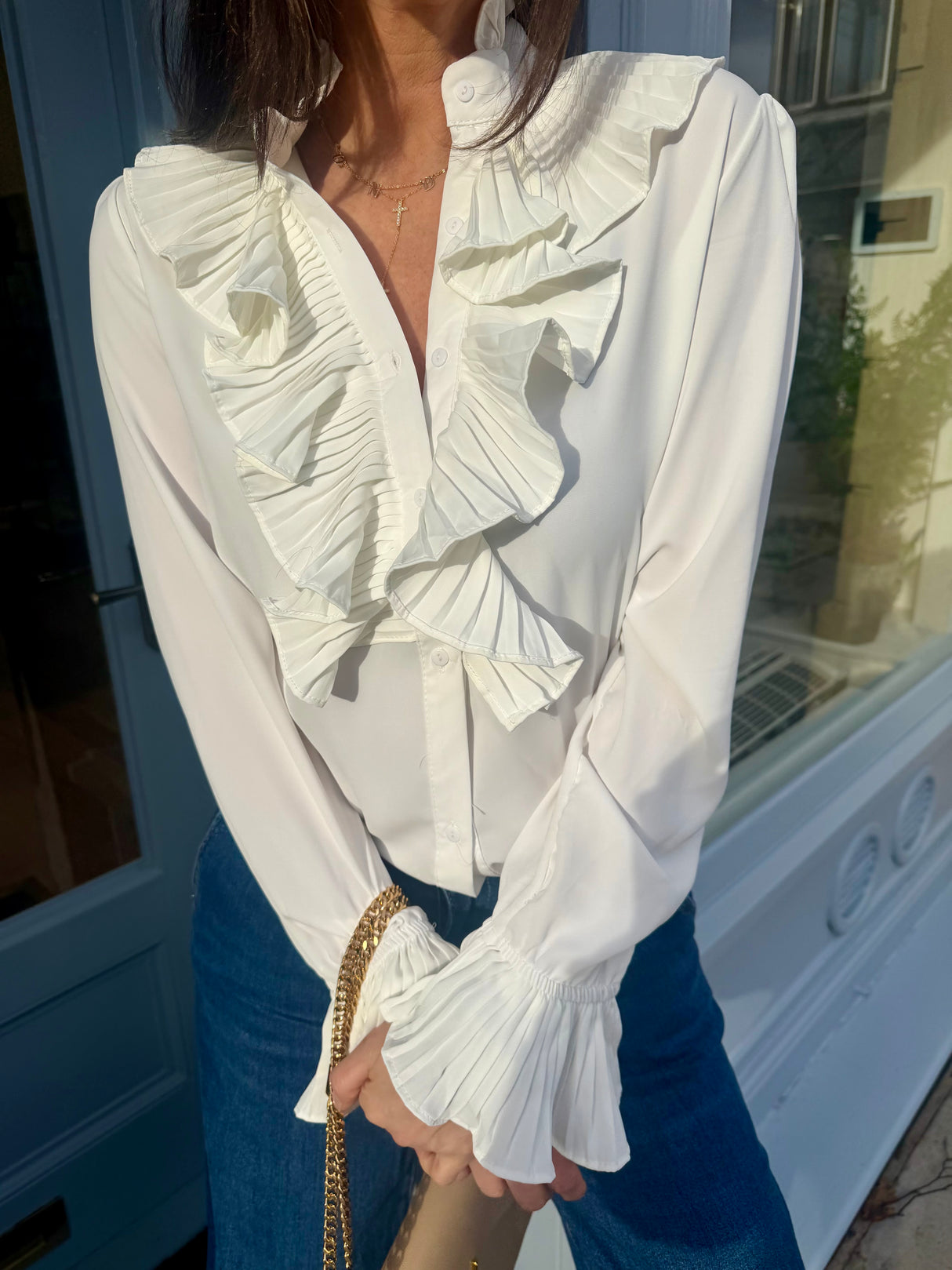 Sally Ruffle Blouse - White