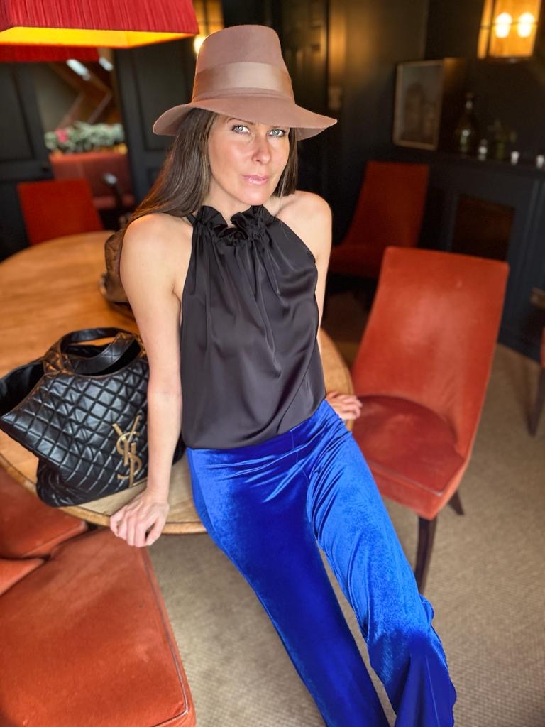 Pantalón de terciopelo Jessica azul real