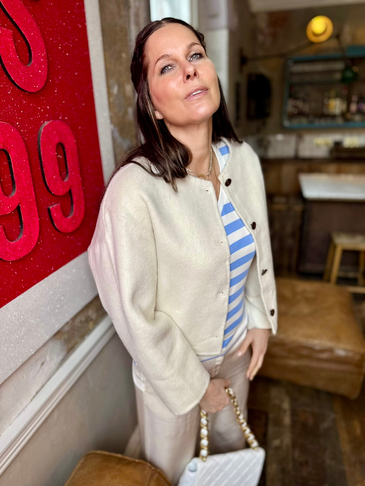 Liv Cropped Wool Jacket - Ecru