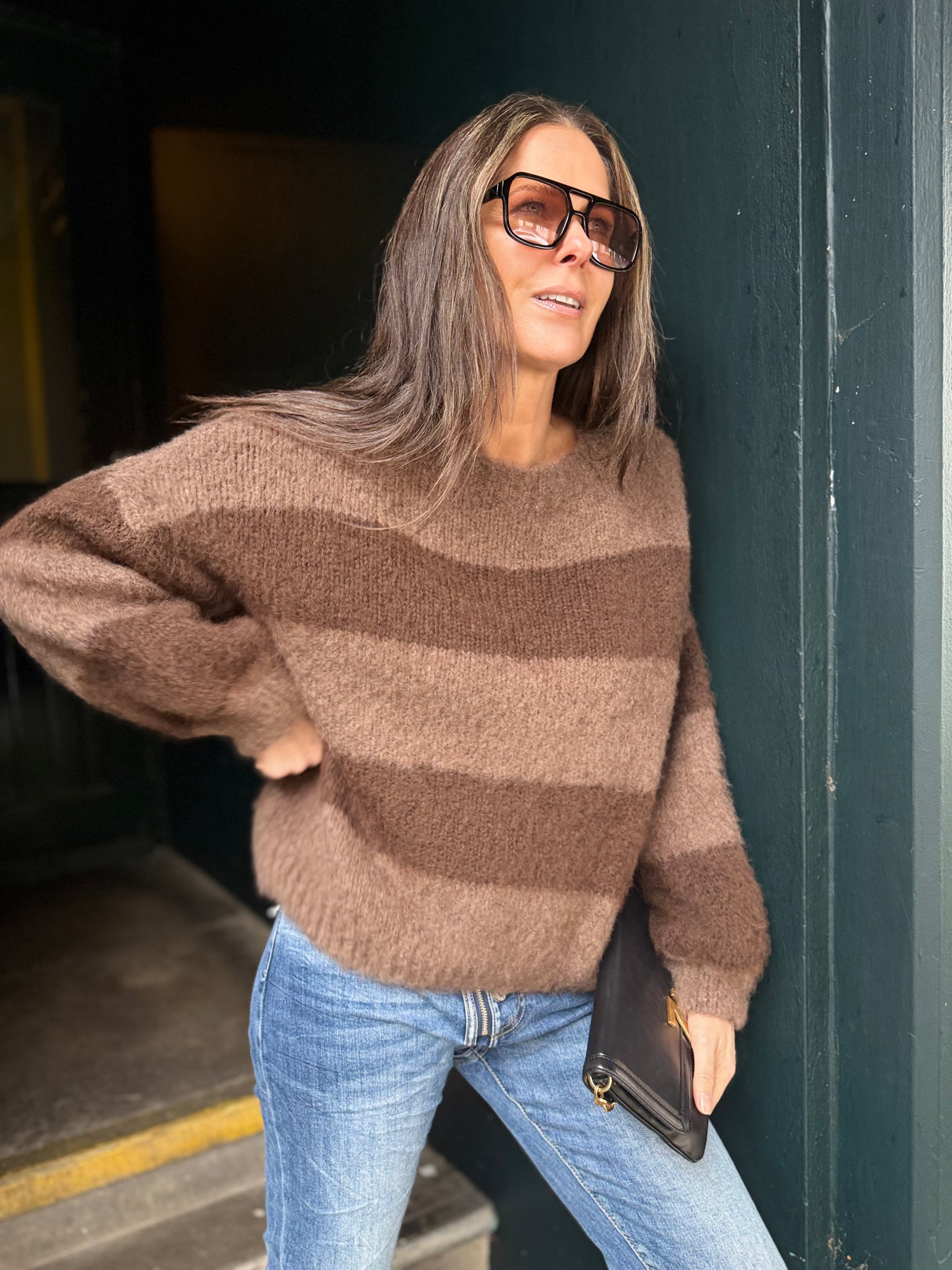 Freddie Stripe Knit - Choc